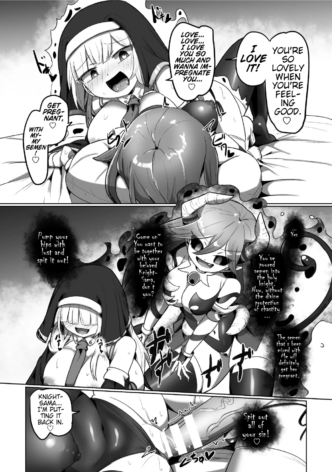 Futanari Lesbian Impregnation, Forced Fertilization from Getting Fucked Woman Dick! page 64