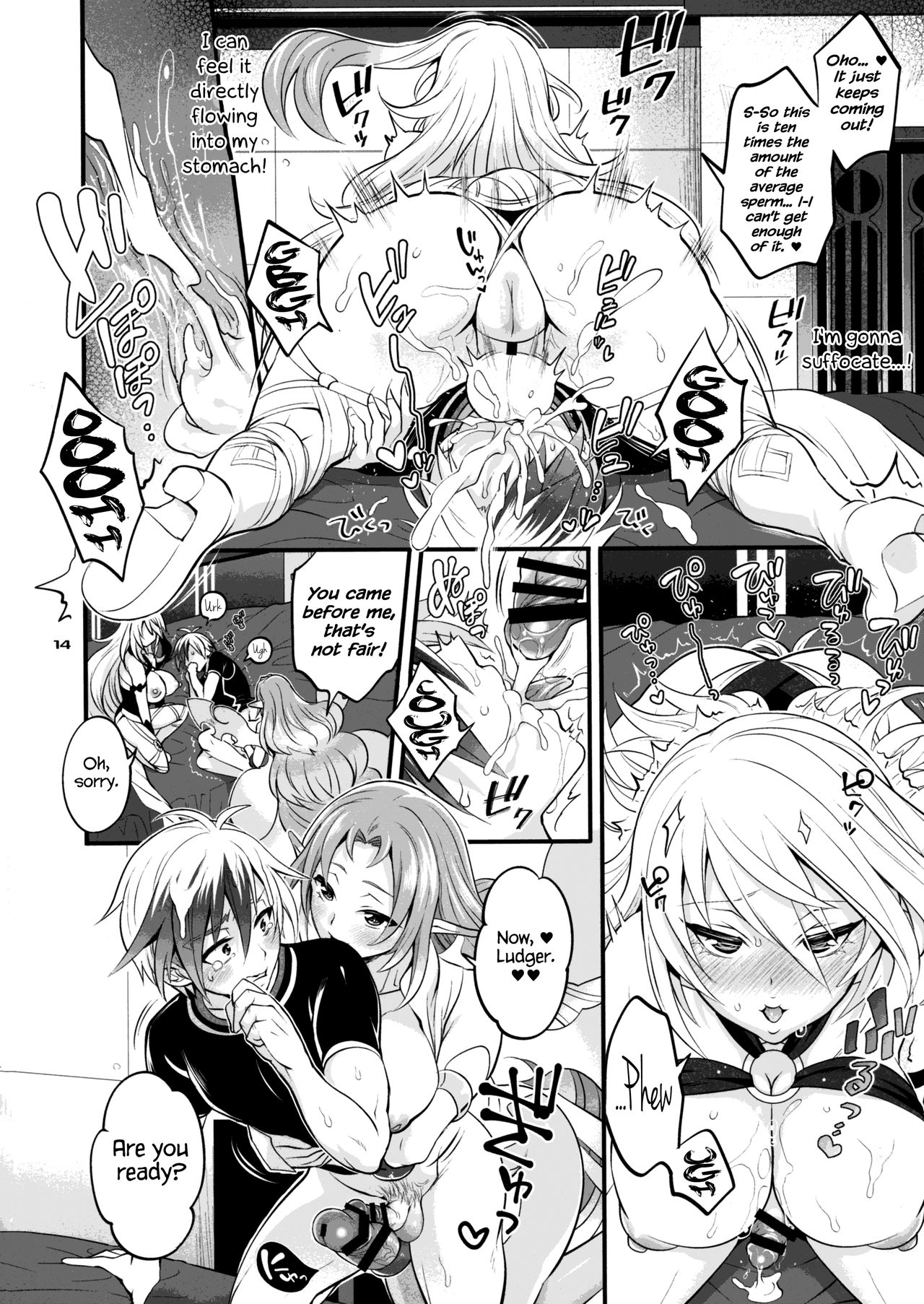 Futanari Seirei Shimai ni Shieki Sarechau!? page 14