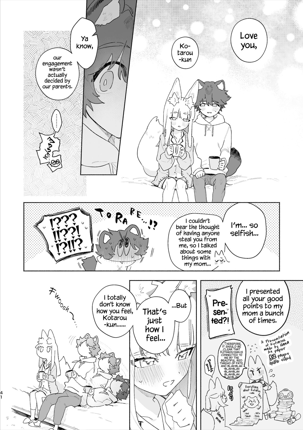 ♂ ga uke. Kitsune-chan × tanuki-kun page 42