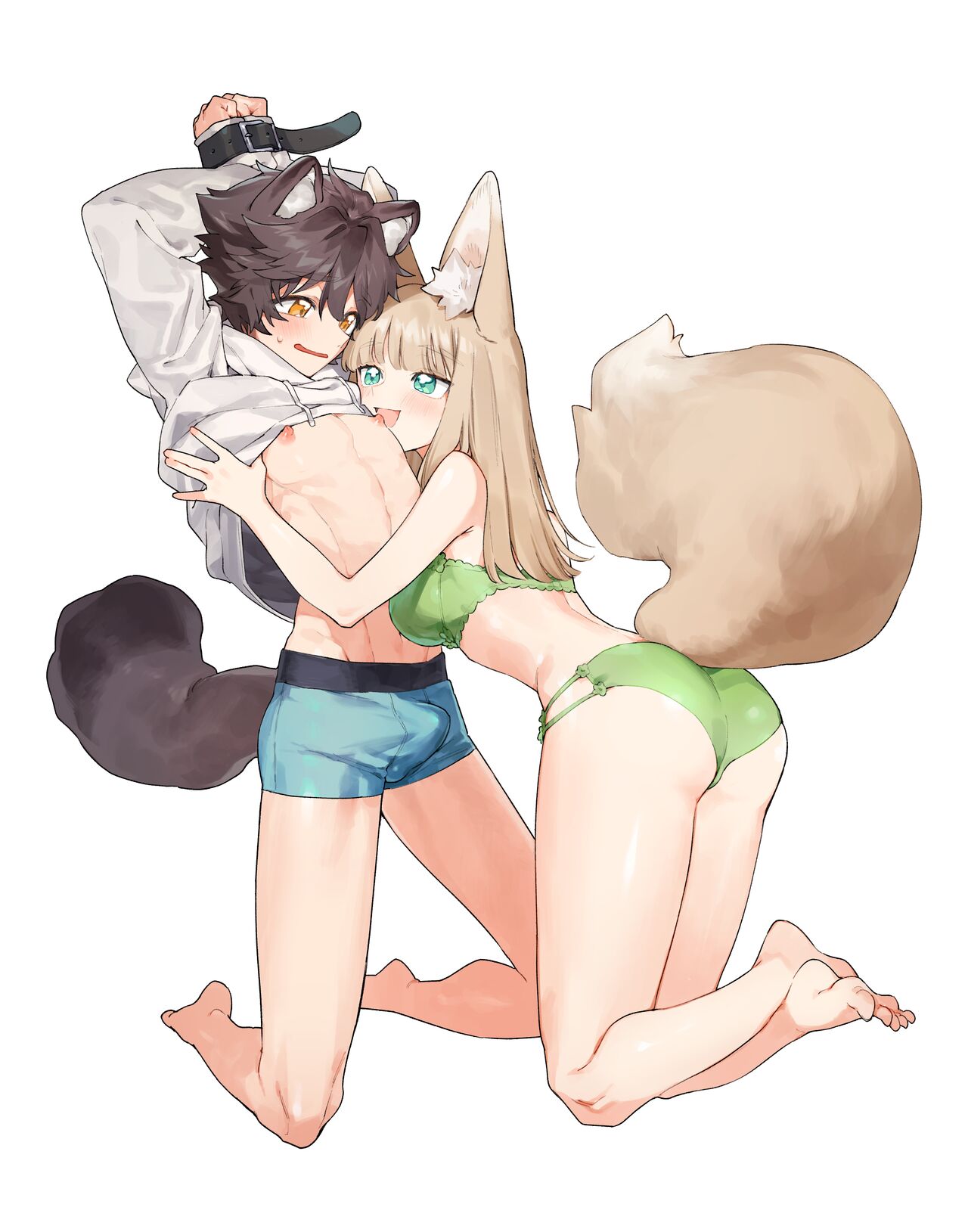 ♂ ga uke. Kitsune-chan × tanuki-kun page 82