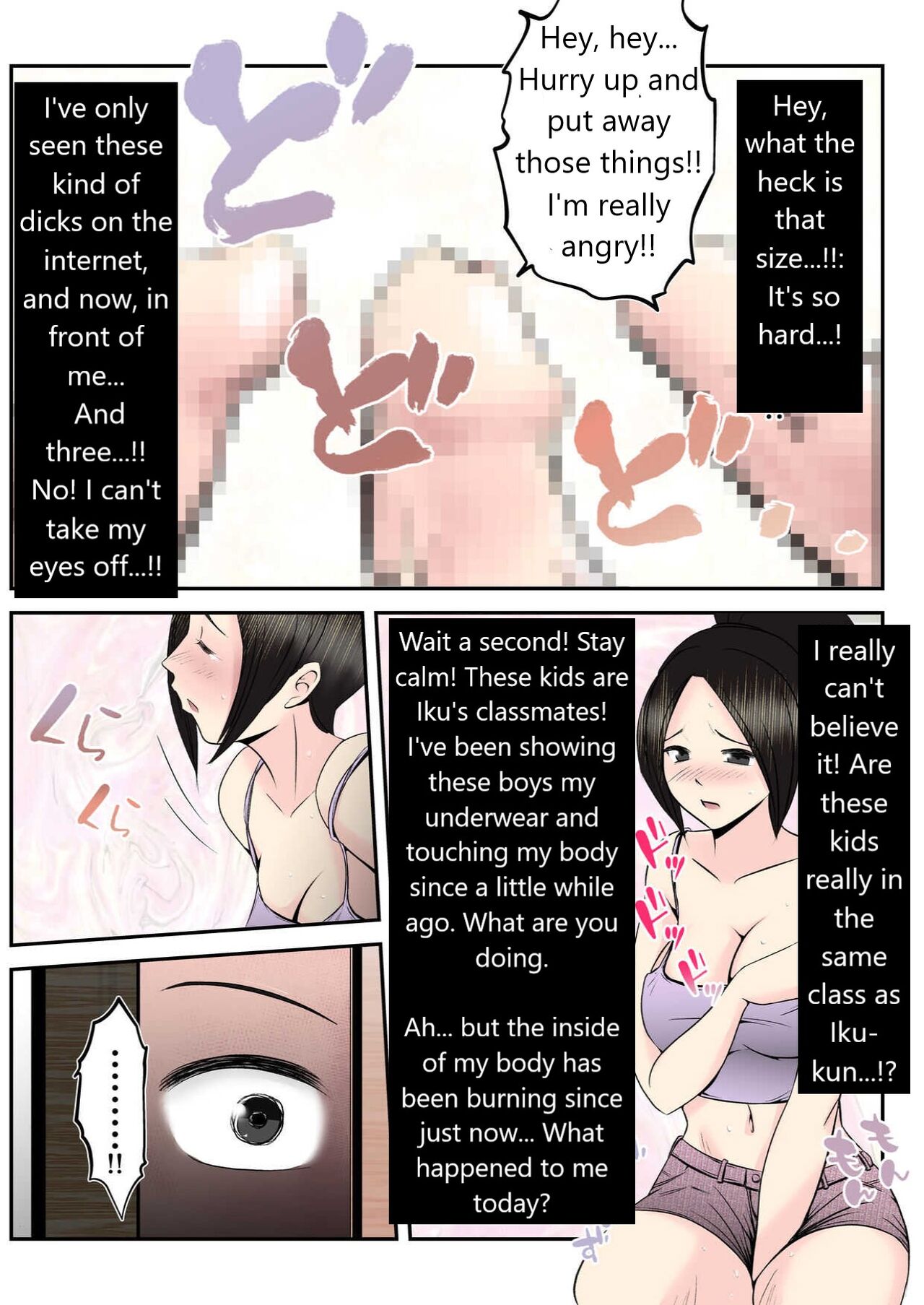 Haha wa Koshite Musuko ga Nozoki Miru Mae de Aku Tachi no Sukebe Yakko ni Ochita page 28