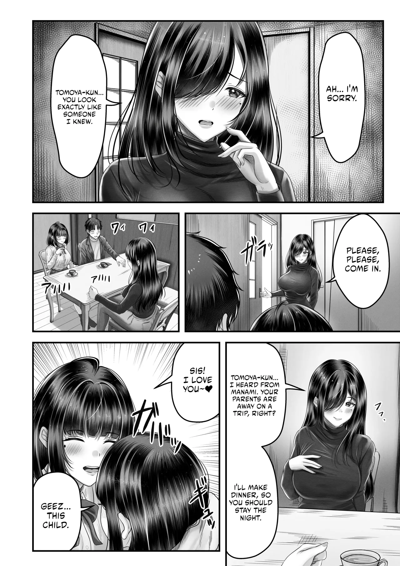 Having Sex With A Large Age Gap Black-Haired Sisters page 25