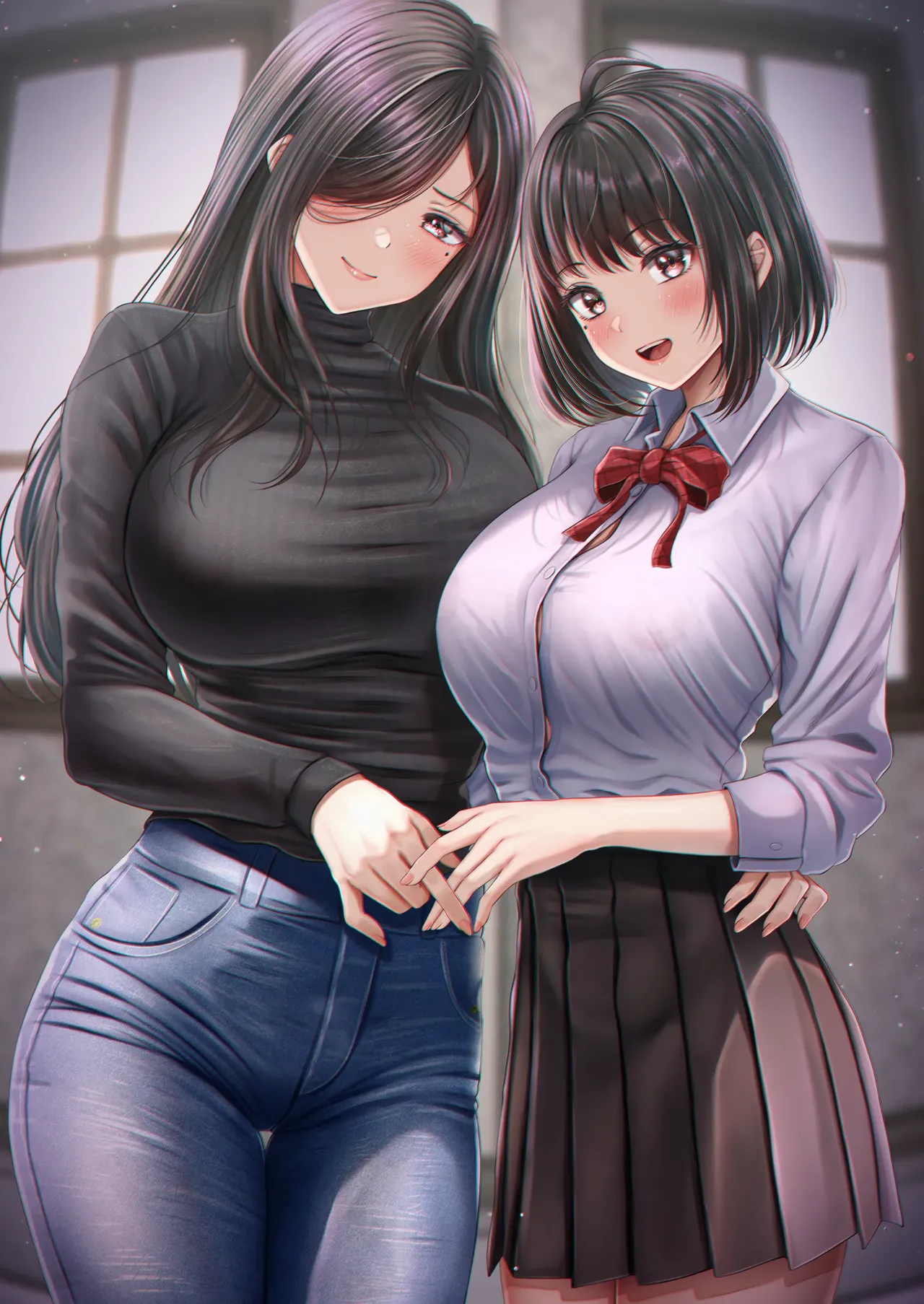 Having Sex With A Large Age Gap Black-Haired Sisters page 38