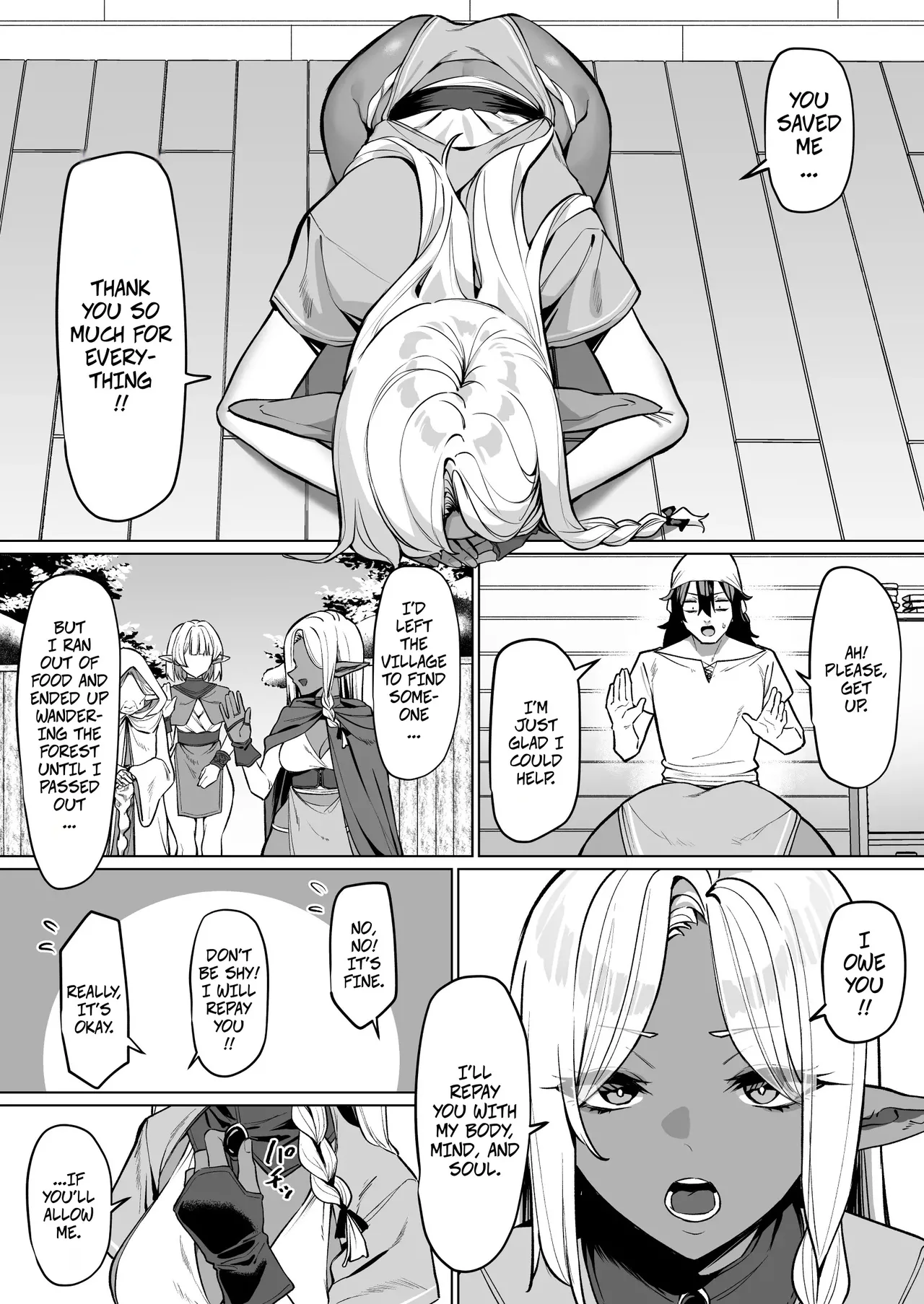 Helping a Dark Elf and Getting a Favor In Return -- Kasshoku Elf o Tasuketara Ongaeshi Sareta Hanashi page 4