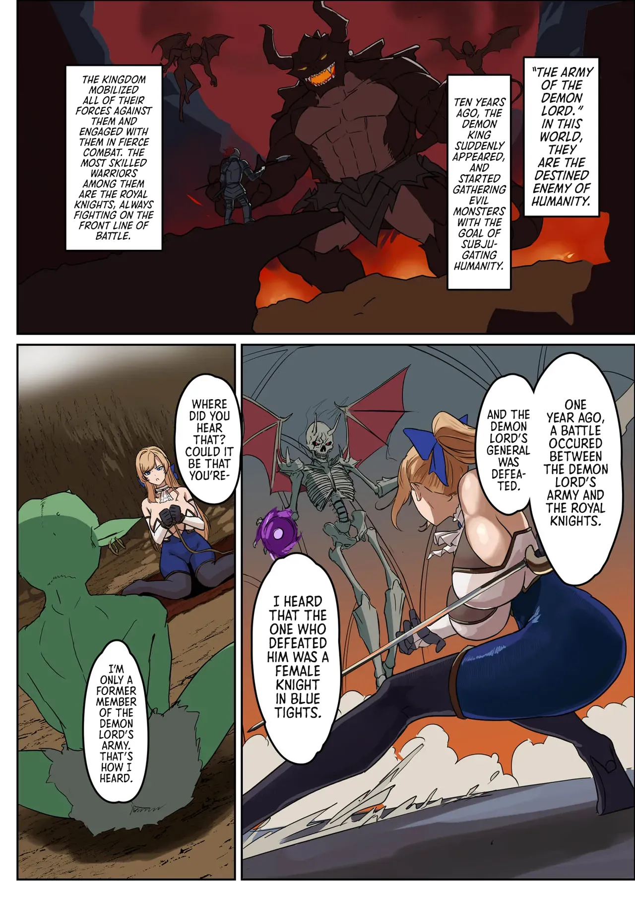 Huge Breasted Female Knight: Teaming up with a weakling monster!? What kind of joke is this? page 24