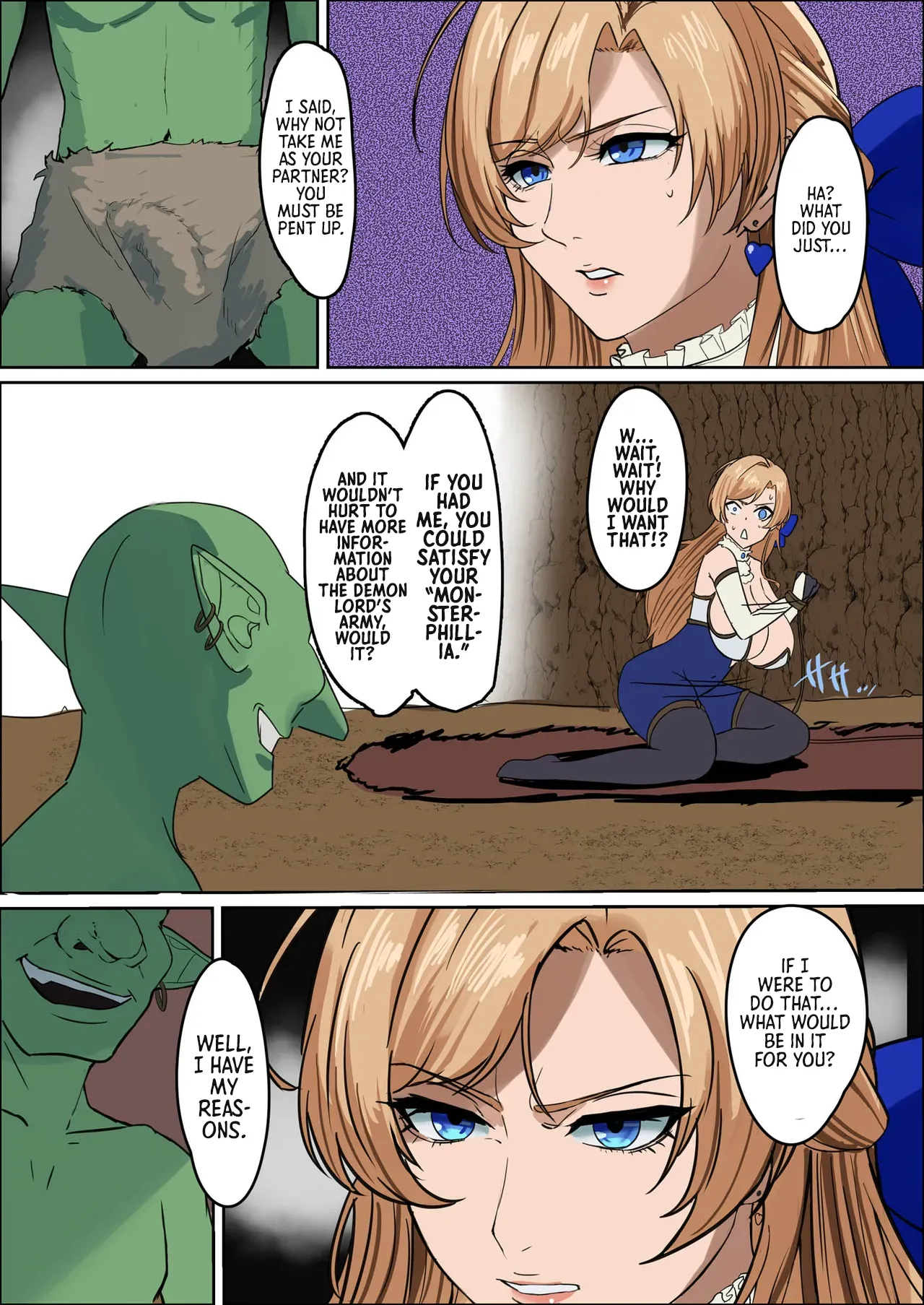 Huge Breasted Female Knight: Teaming up with a weakling monster!? What kind of joke is this? page 26