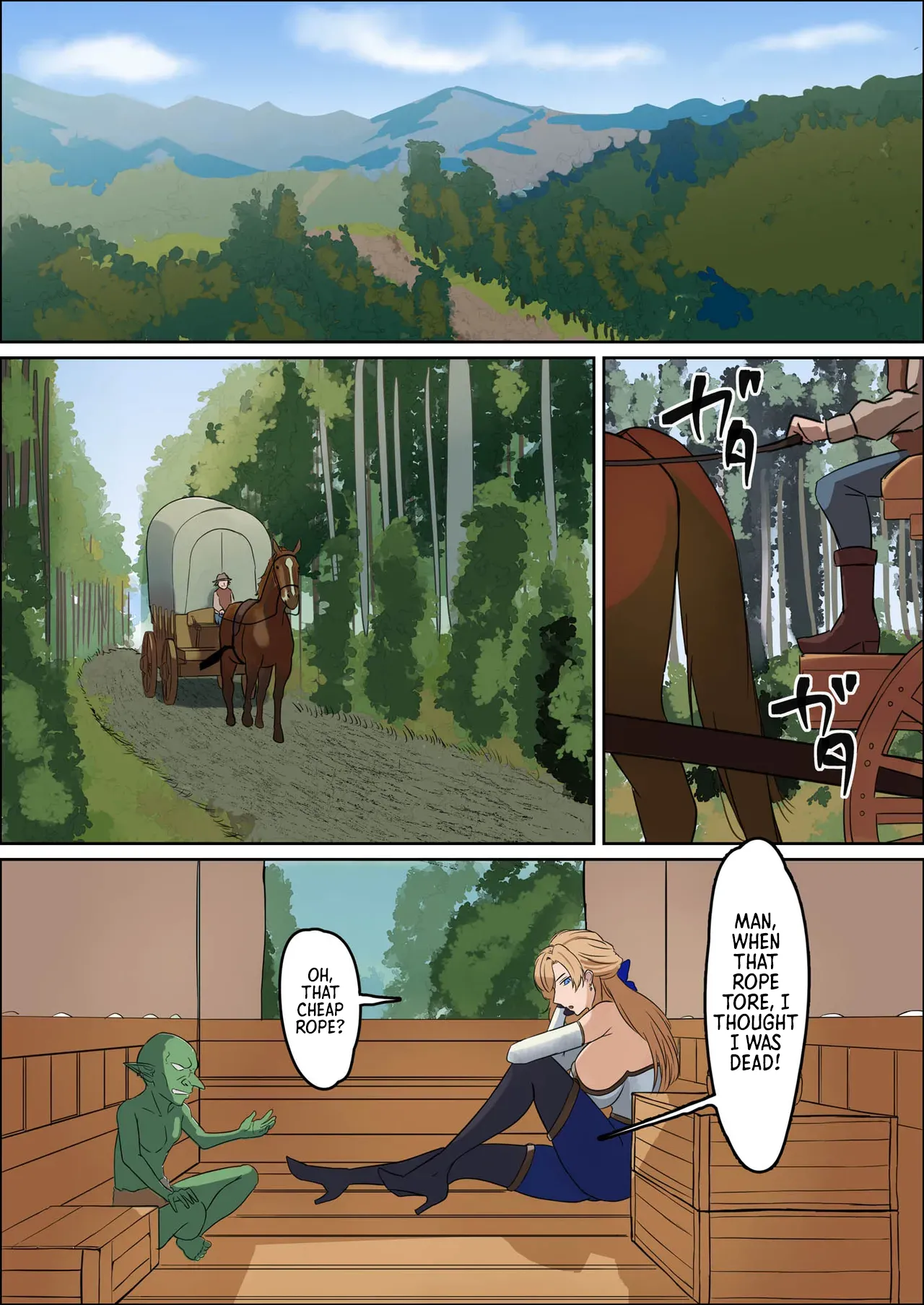 Huge Breasted Female Knight: Teaming up with a weakling monster!? What kind of joke is this? page 55