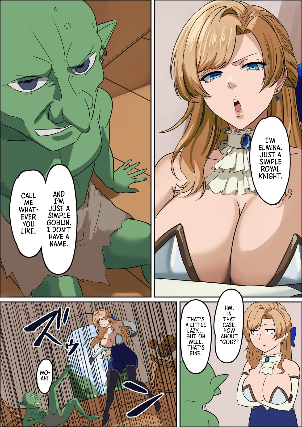 Huge Breasted Female Knight: Teaming up with a weakling monster!? What kind of joke is this? page 58