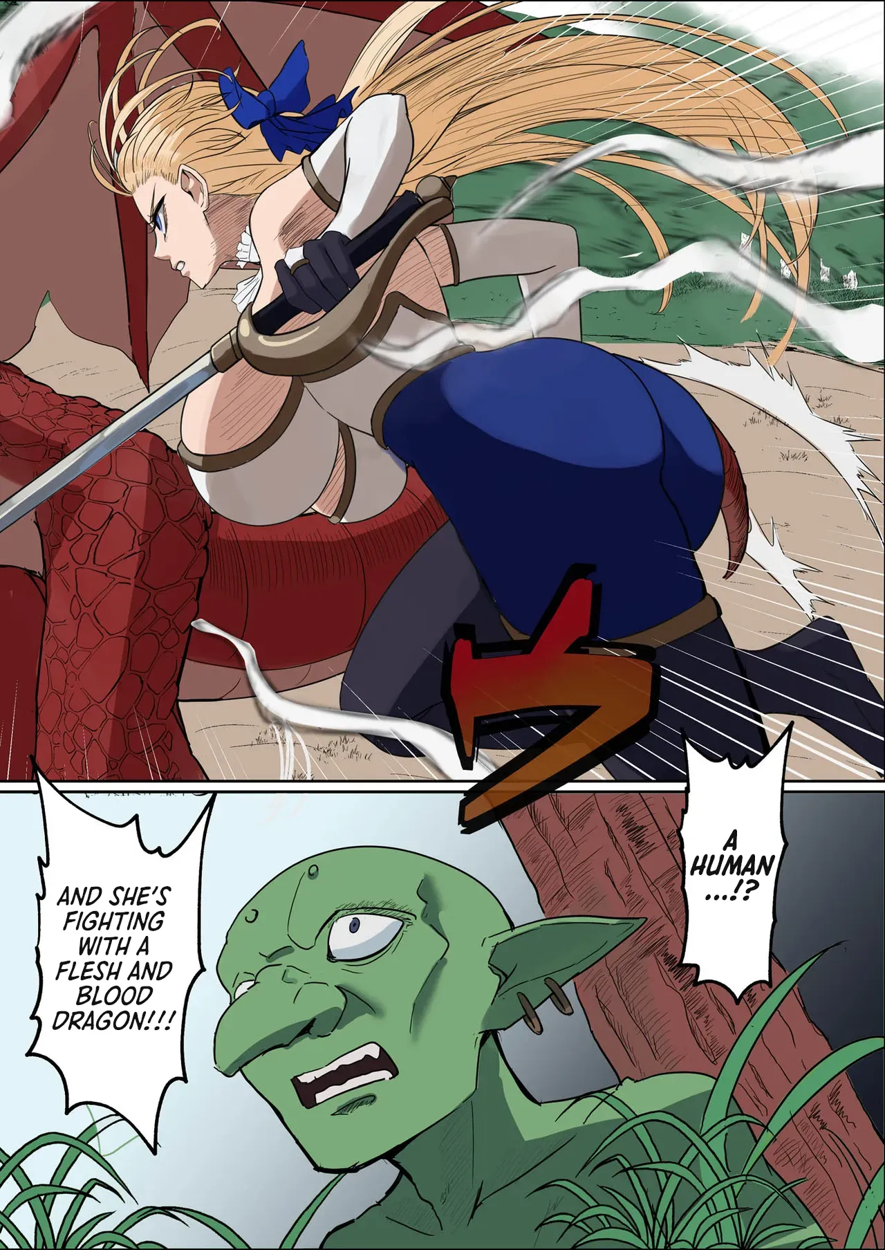 Huge Breasted Female Knight: Teaming up with a weakling monster!? What kind of joke is this? page 7