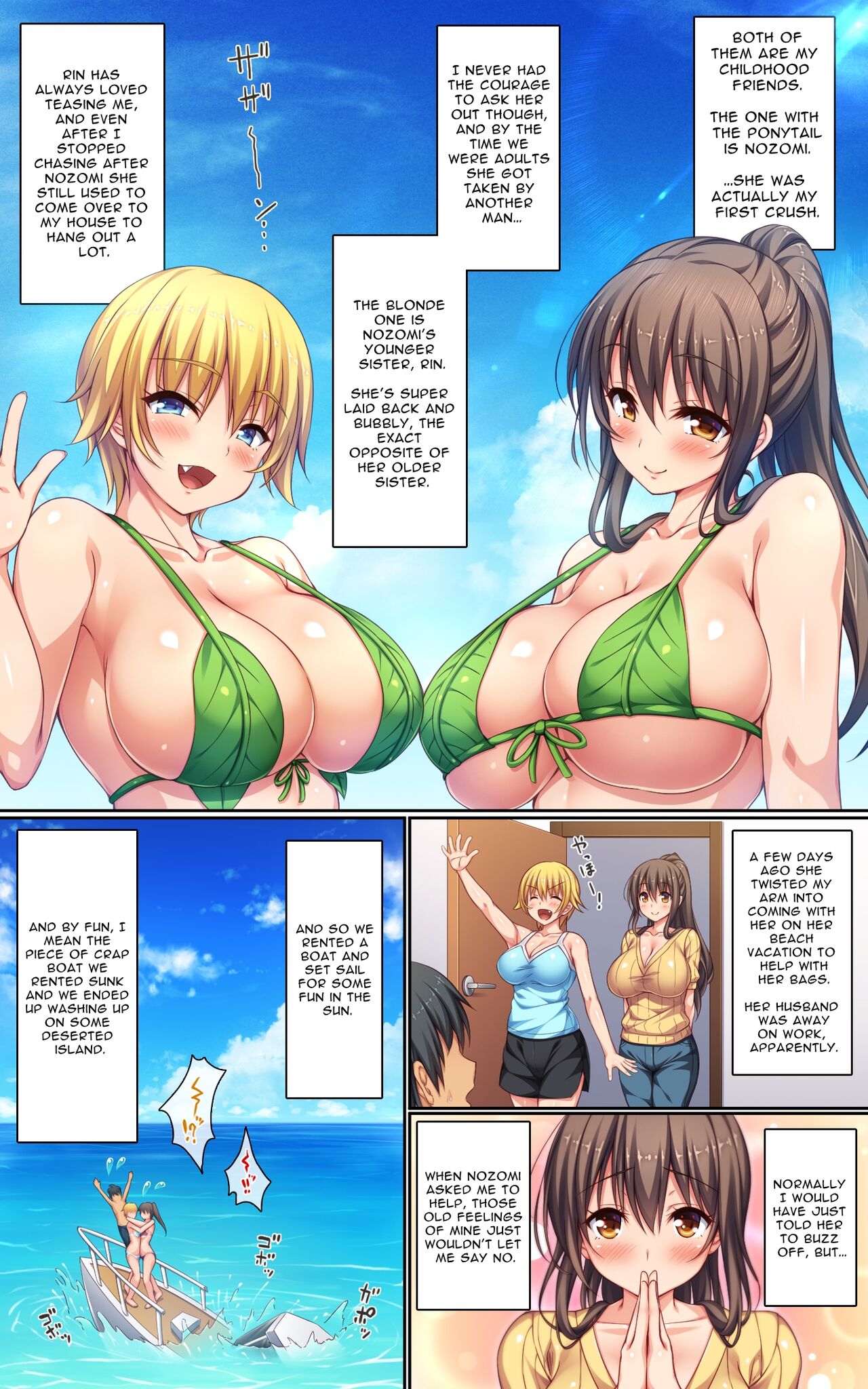 Husband & Wife Roleplay and Flirty Dirty Sex on an Uninhabited Island with Two Busty Married Sisters page 2