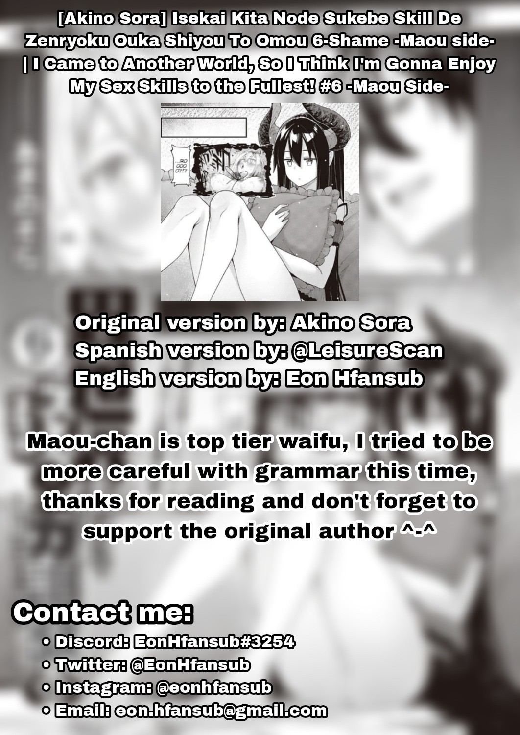 I Came to Another World, So I Think I'm Gonna Enjoy My Sex Skills to the Fullest! #6 -Maou Side- page 18