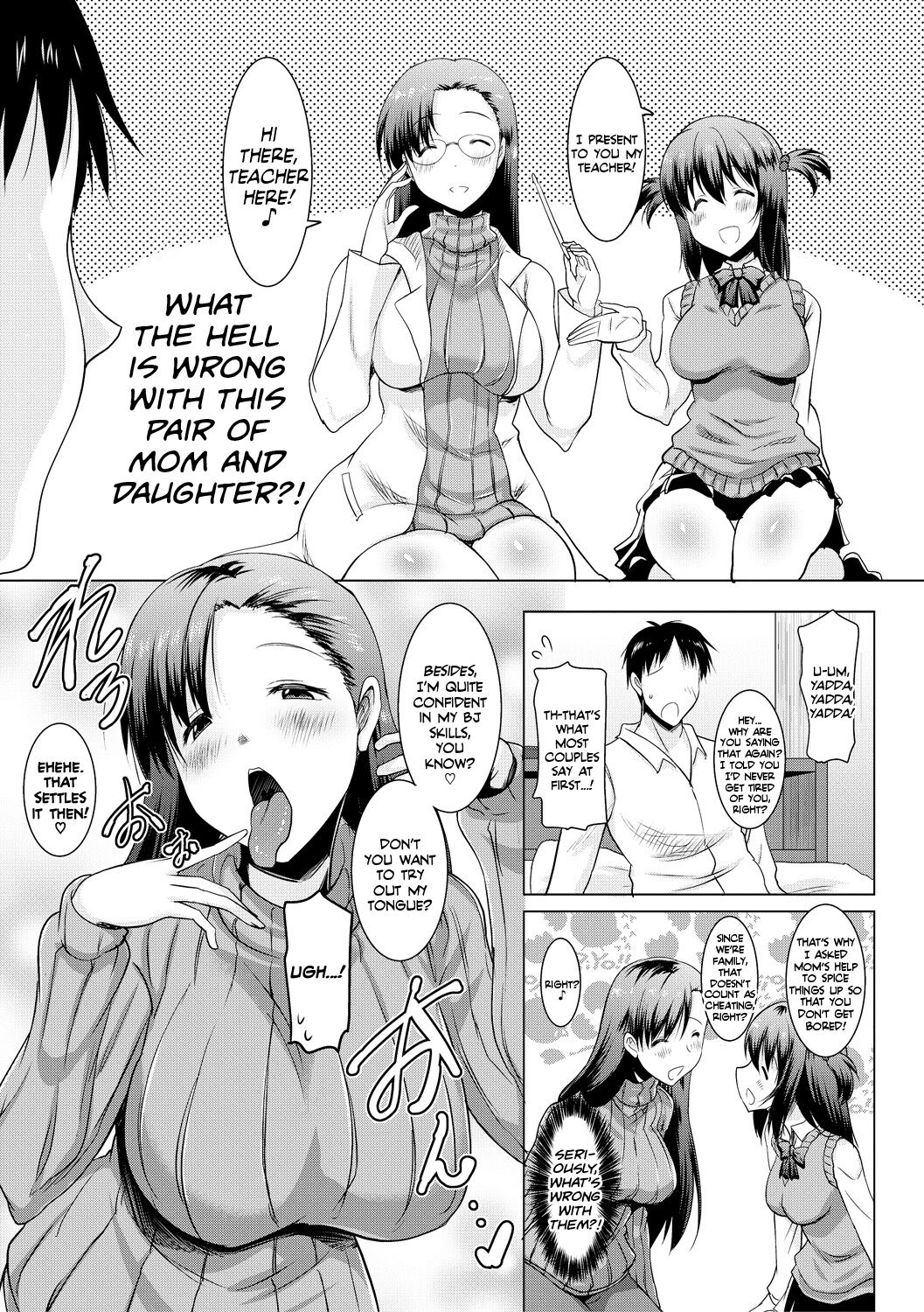 I Can't Live Without My Little Sister's Tongue Chapter 01-02 + Secret Baby-making Sex with a Big-titted Mother and Daughter! page 47