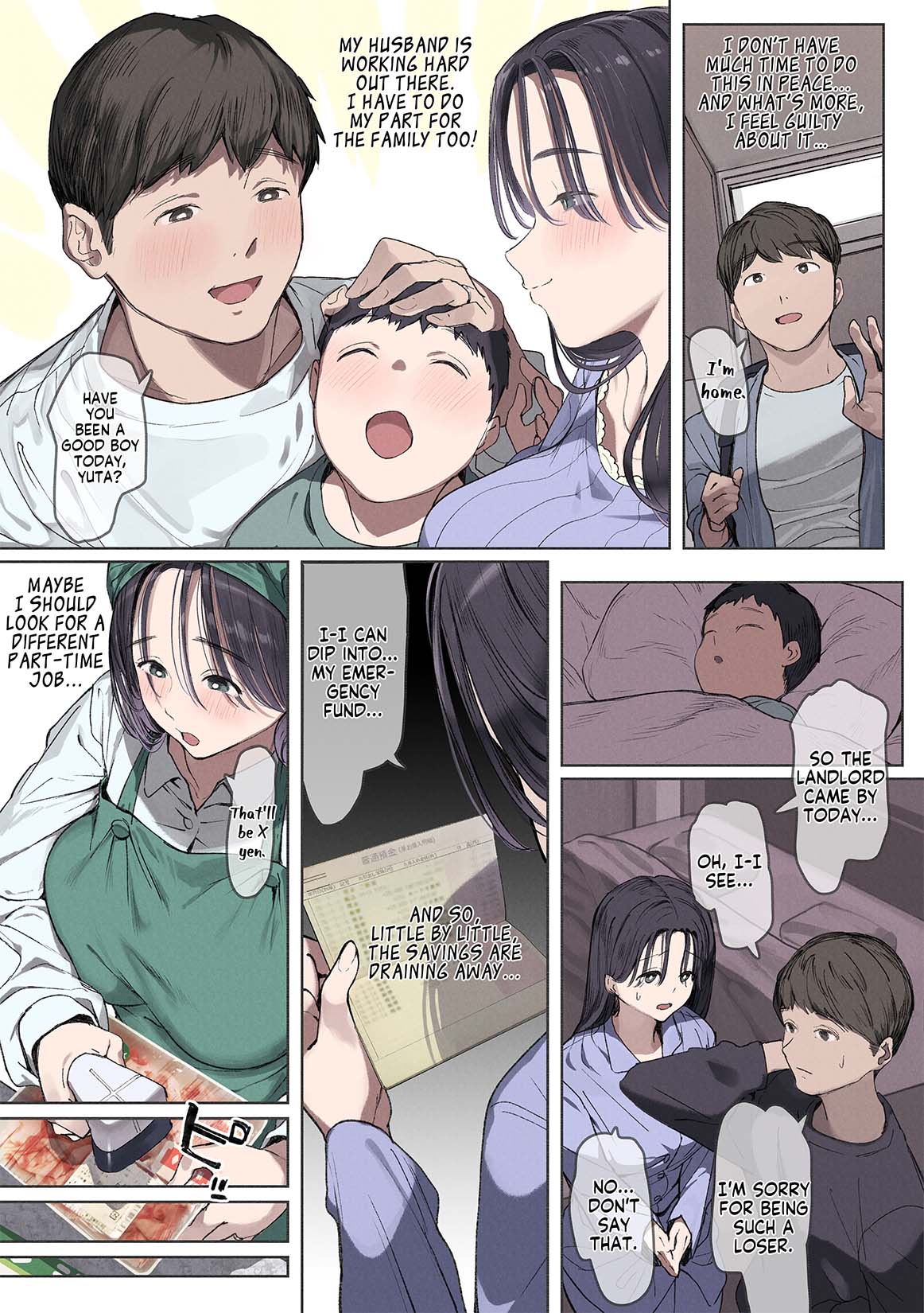 I Can't Pay Rent This Month. [Desperate Housewife Chifuyu] I Became My Landlord's Mistress Behind My Husband's Back. page 9