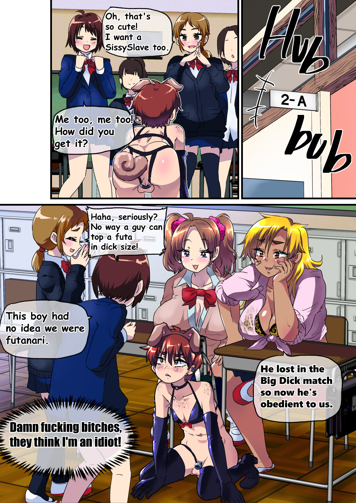I Ended Up Being Transformed Into The Sissy Slave Of The Big-Cocked Futanari Girls. page 12