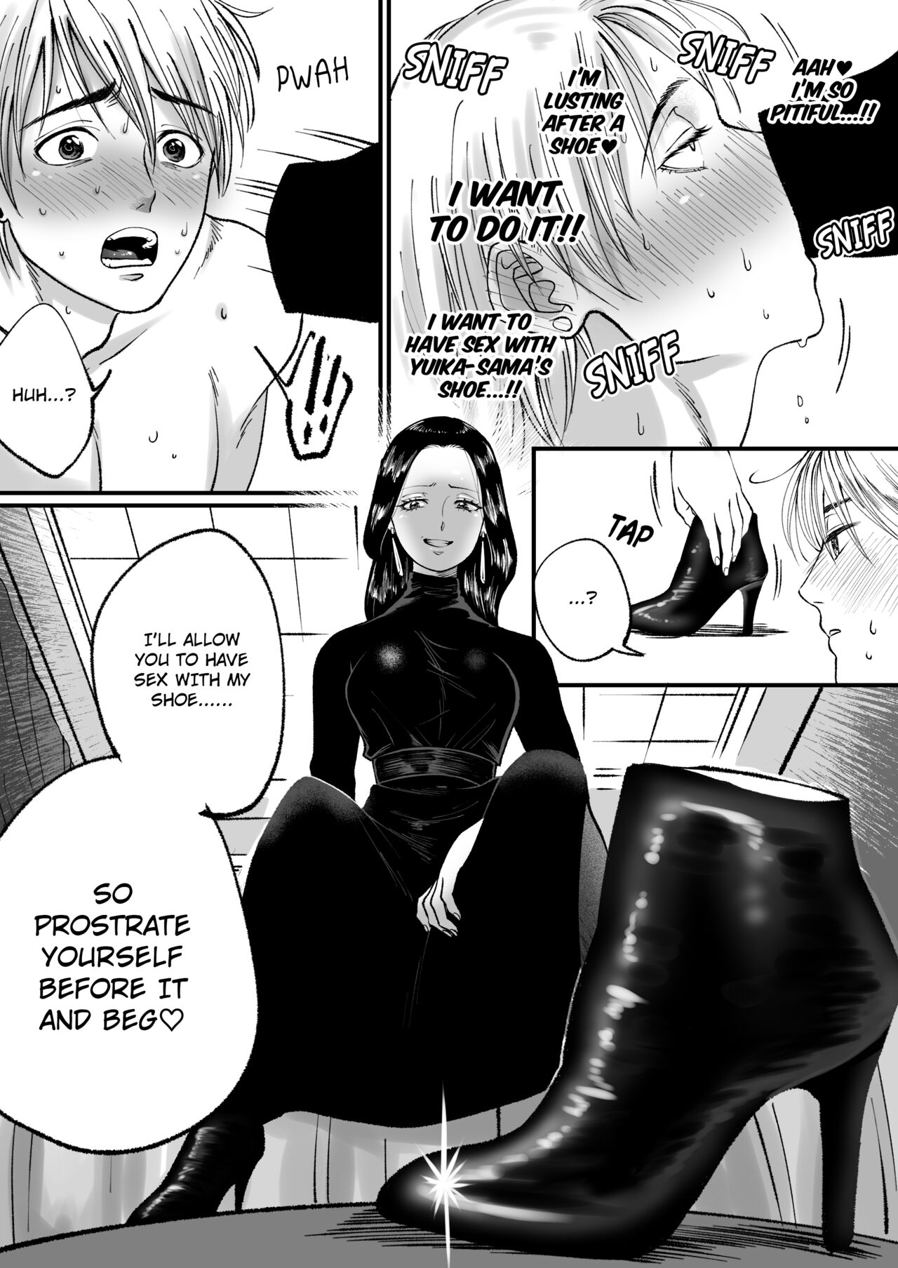 I'm a handsome macho man, but because of my small penis I was turned into a masochist with a shoe fetish page 12