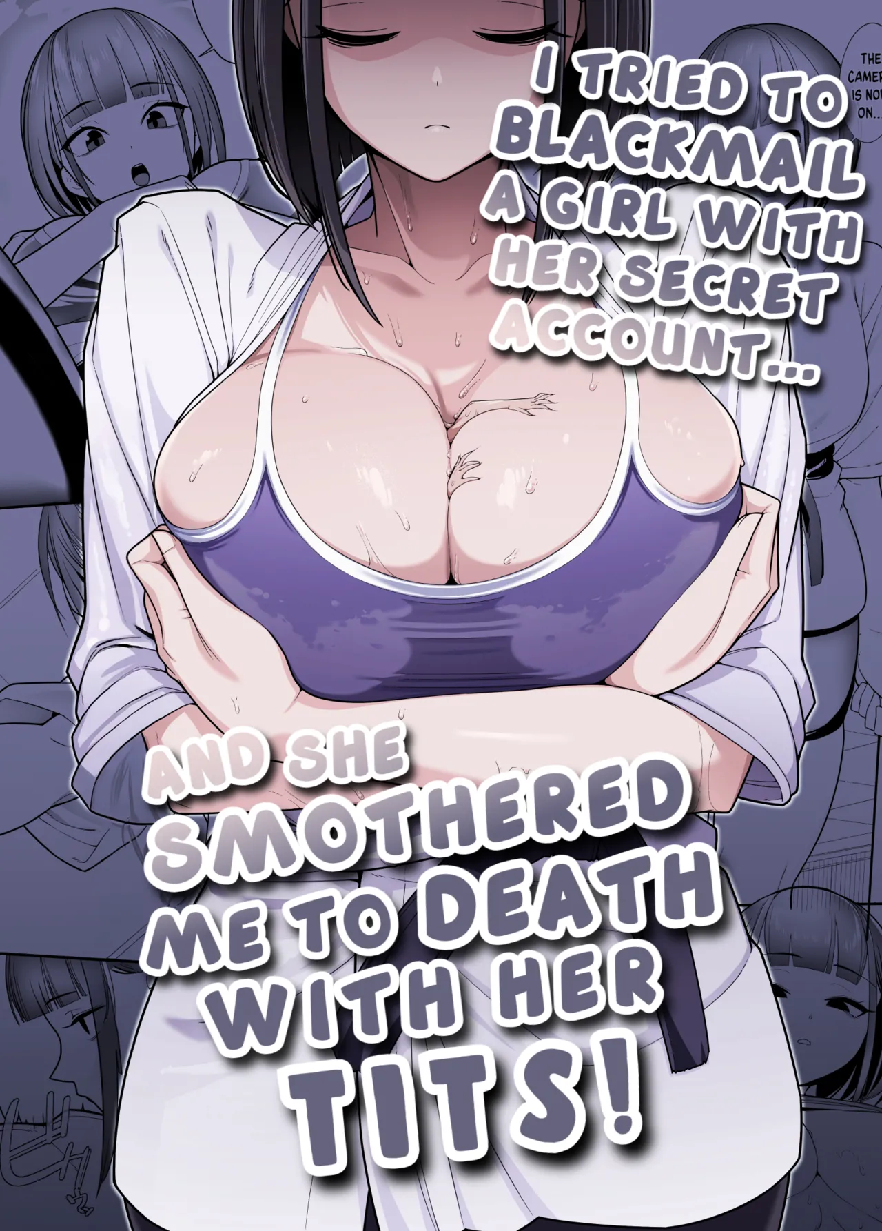 I tried to blackmail a girl with her secret account, and she smothered me to death with her tits! page 1