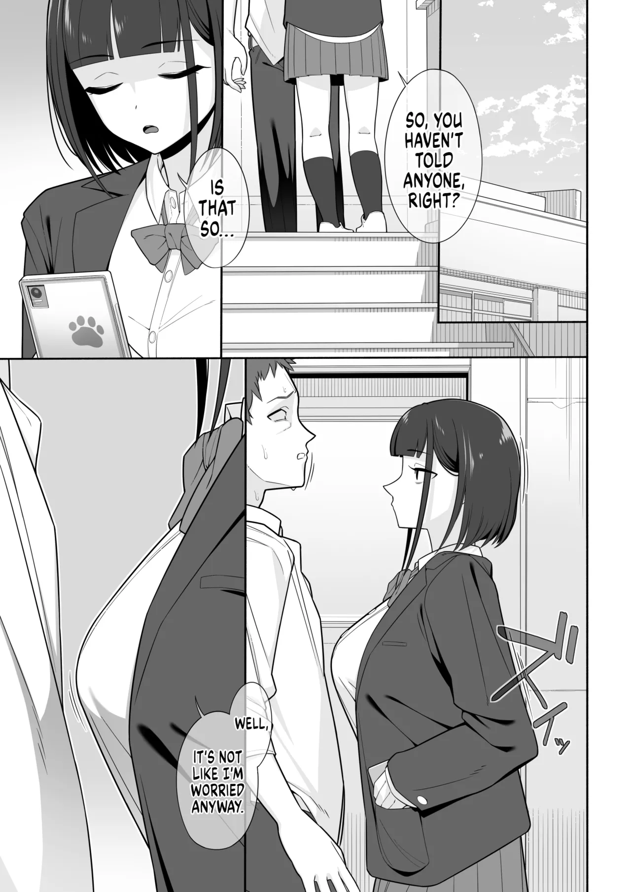 I tried to blackmail a girl with her secret account, and she smothered me to death with her tits! page 36