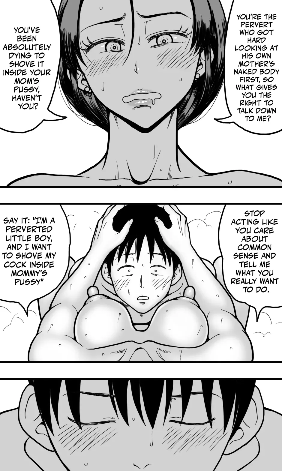 I was acting as a nude model for my mom, but then... I caught a glimpse of her panties, got a boner, and well... page 35