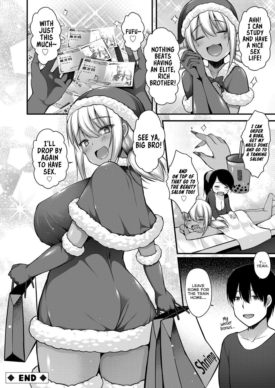 Inaka kara Oshikakete Kita Santa Cos Shita Kuro Gal JK na Imouto to Papakatsu Shite Shimatta Hanashi page 24