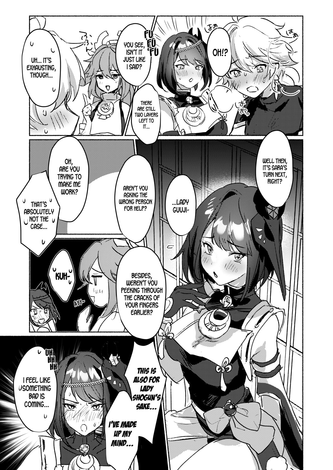 Inazuma Gosanke to Sex Shinai to Derarenai Hikyou - Inazuma Triumvirates and the F**k or Die Domain page 9