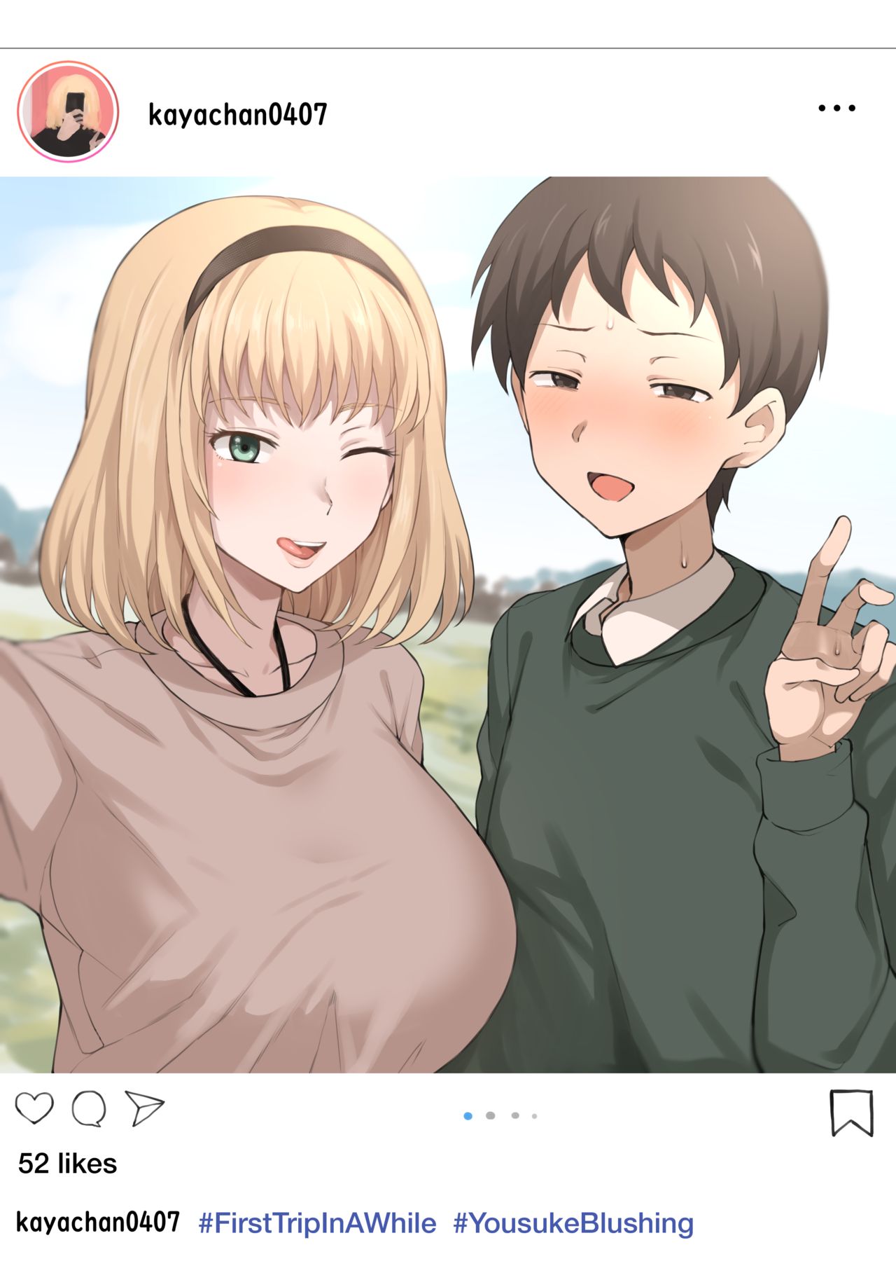 Kaaya's footjob for her masochist, black person NTR, Color, 5 page CG + Kaaya's social media, her normal account, her secret account page 8