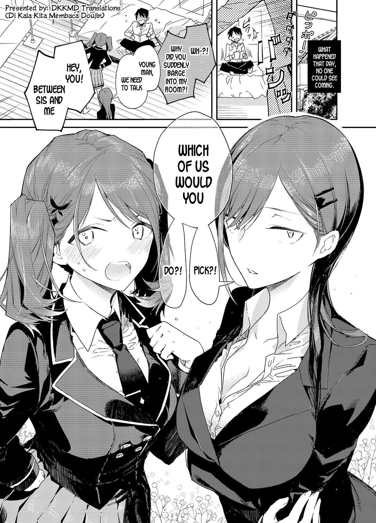 Kinjo no Tsuntsun Imouto to Muhyoujou Ane ni Semarare Ecchi page 5
