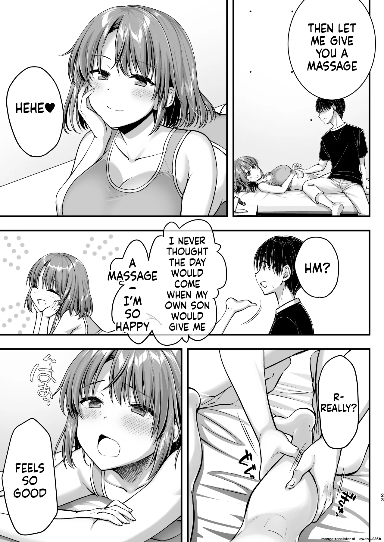 Kon'na Sukebena Karada de Hahaoya wa Muridaro! Muboubi sugiru Haha de Nuki makuru Hibi Remake page 23