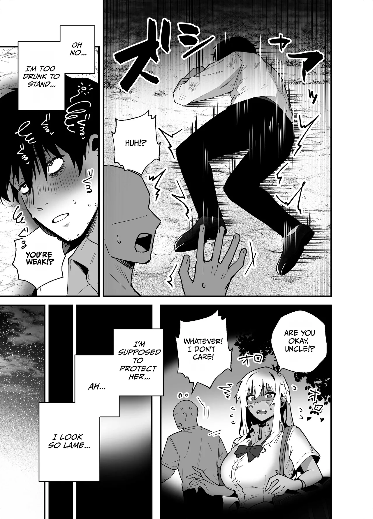 Kuro Gal no Ongaeshi -Shachiku Oji ga Kasshoku Kyonyuu Gal o Nanpa kara Tasuketara Icha Love Junai Koubi shita Hanashi- page 7