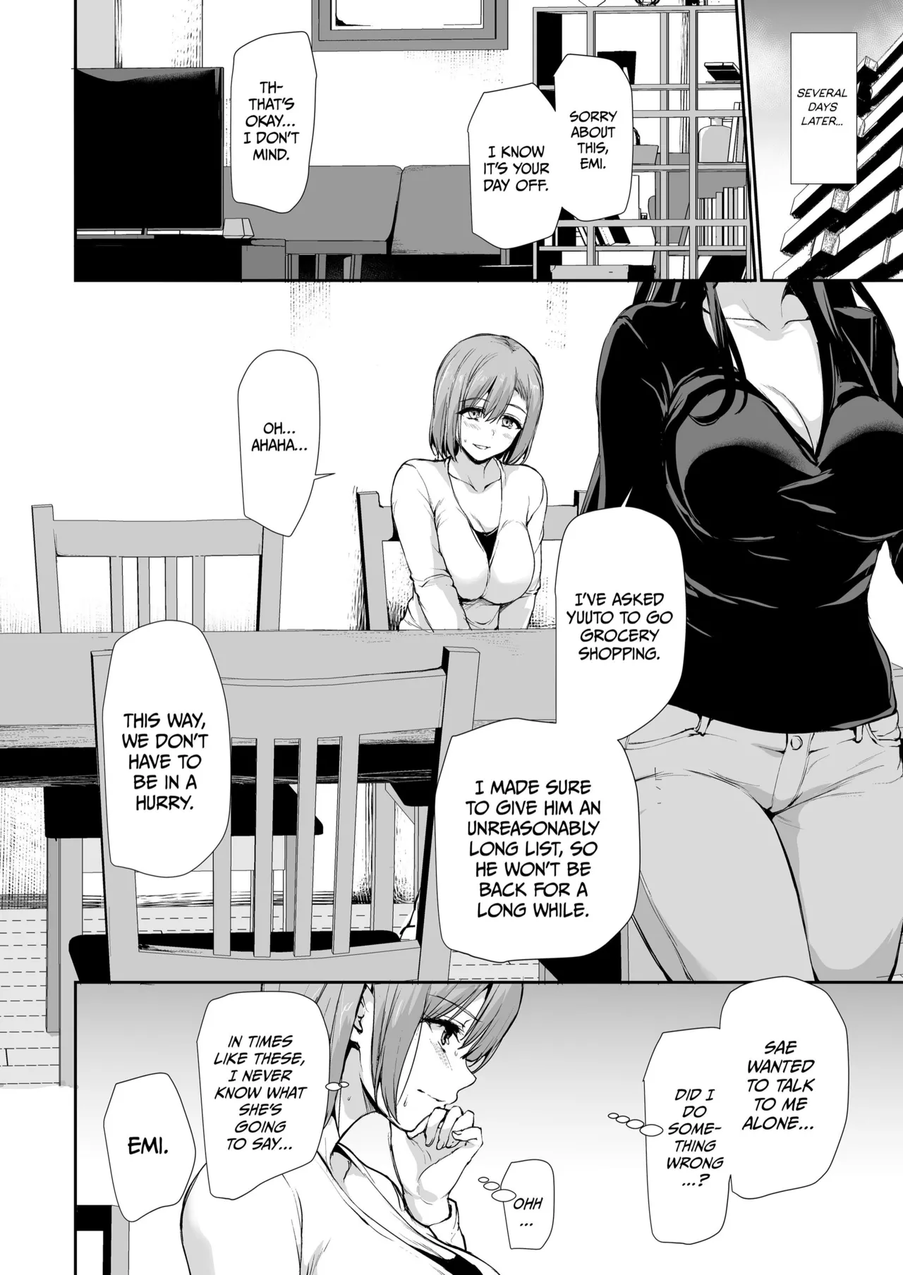 Kyonyuu Ga Futariinai To Bokkishinai Otto No Tame Ni Tomodachi O Tsuretekita Tsuma Chapter 1-3 page 143