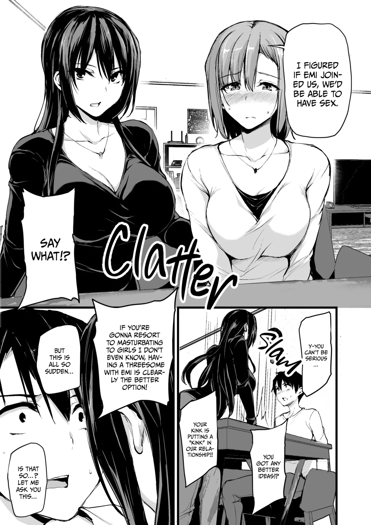 Kyonyuu Ga Futariinai To Bokkishinai Otto No Tame Ni Tomodachi O Tsuretekita Tsuma Chapter 1-3 page 6