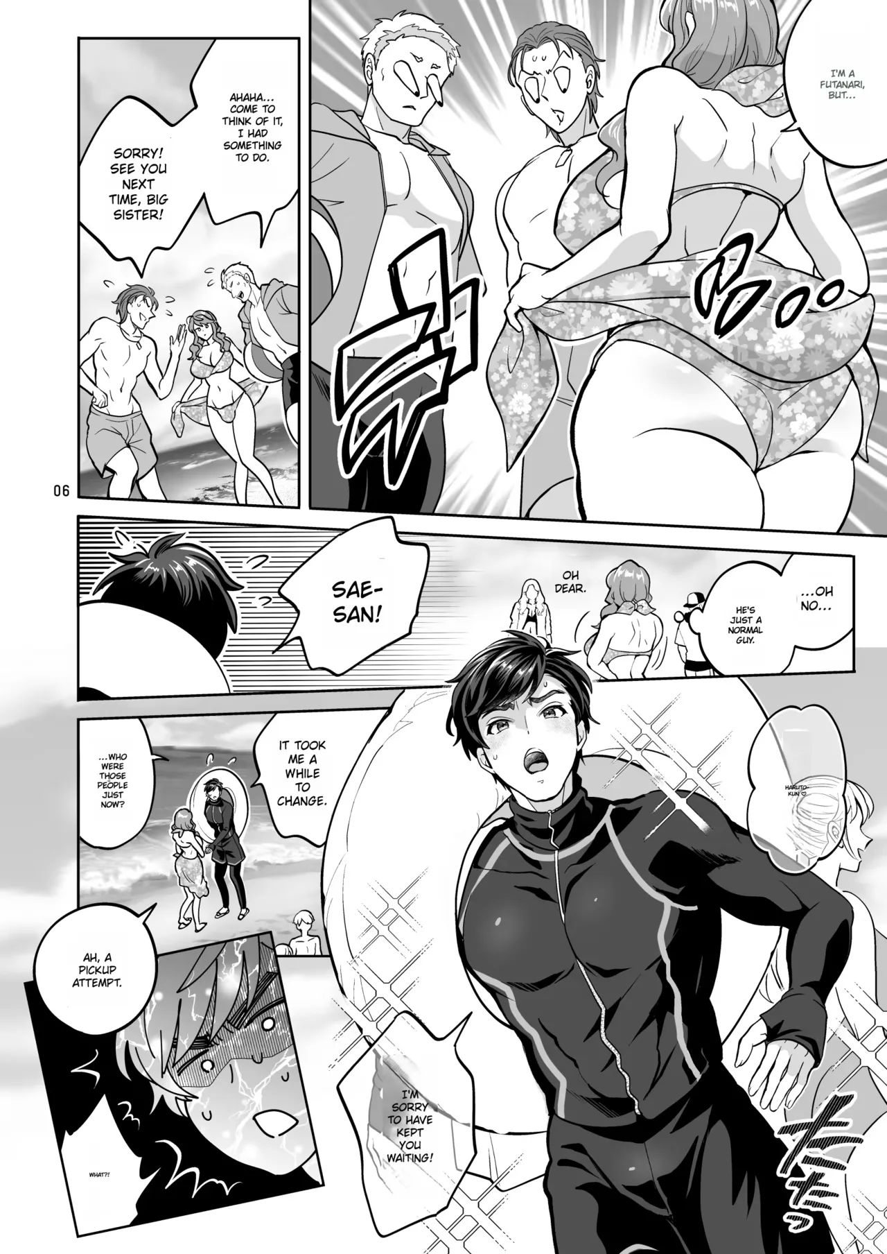 Let's have sex at the beach with my futanari girlfriend ♡ page 6