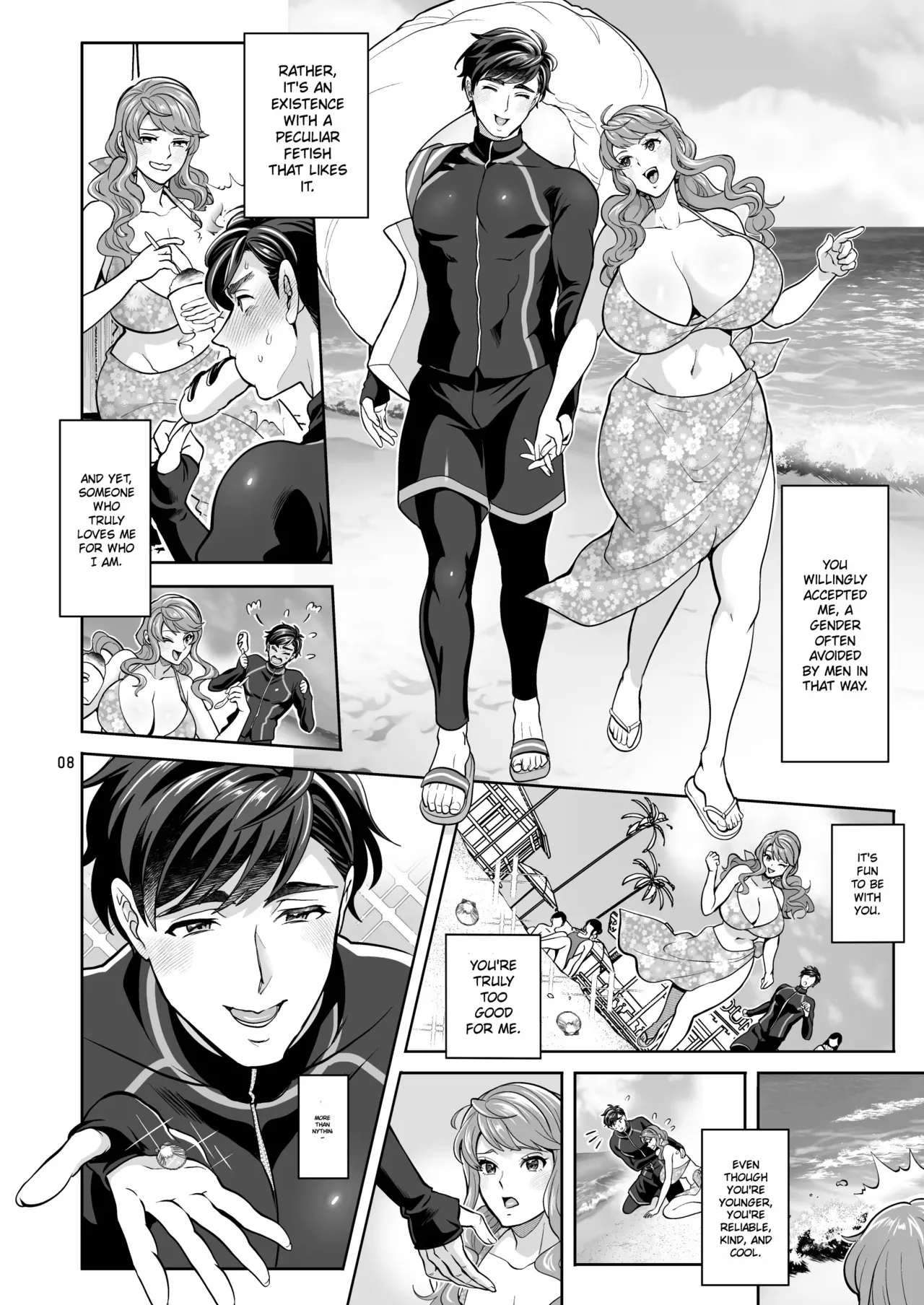 Let's have sex at the beach with my futanari girlfriend ♡ page 8