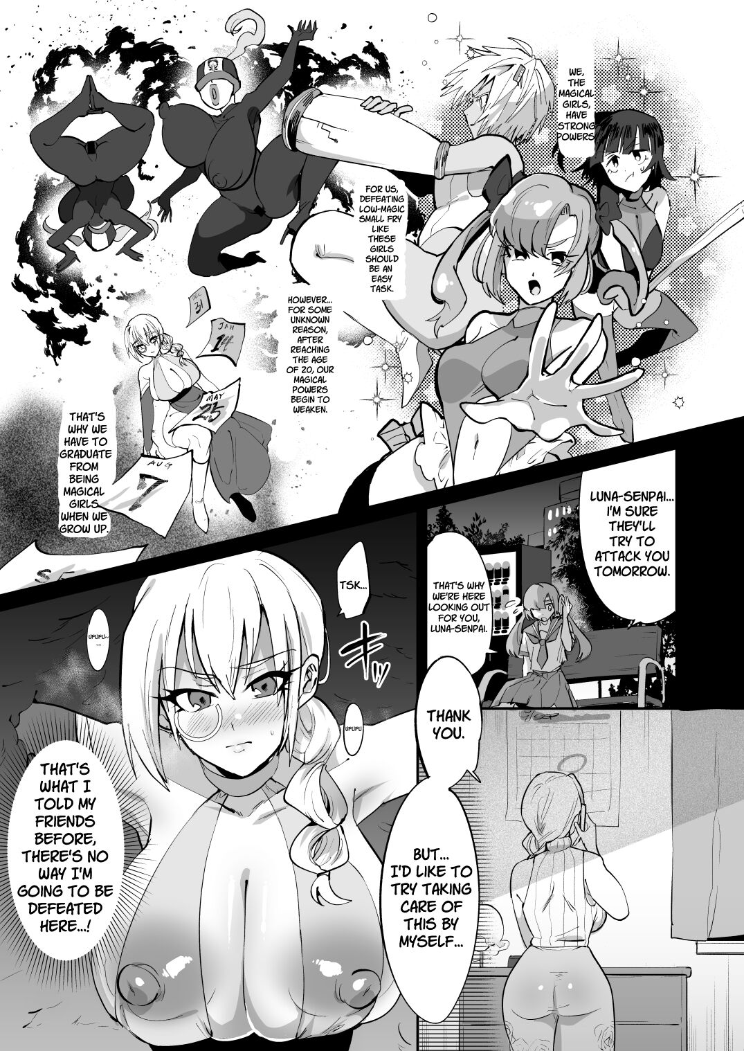 Magic Girl vs. Futanari Combatant Sisters page 5