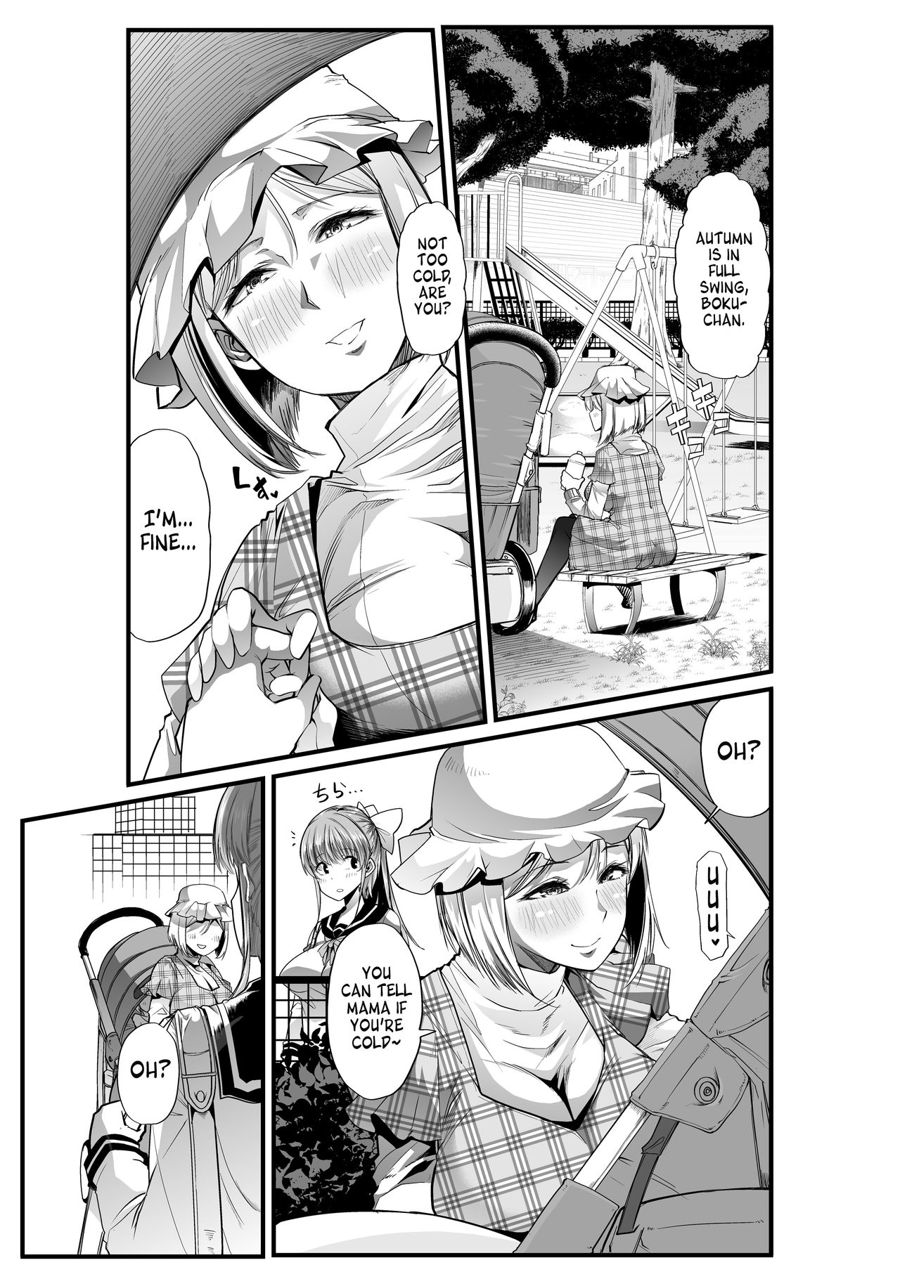 Mama to? ~Osanpo Shikoshiko to Onee-chan no Kuchiutsushi Milk~ page 2