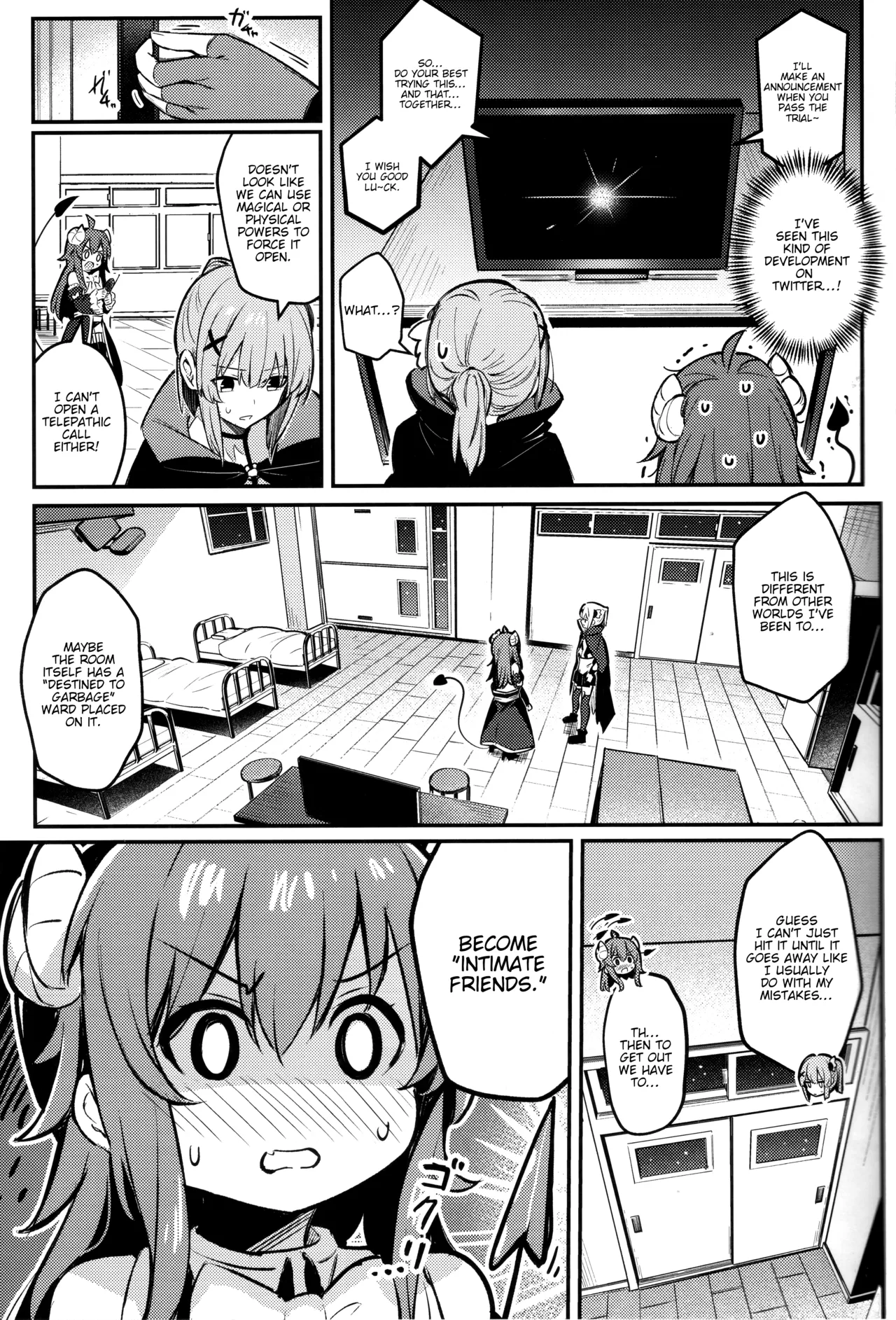 Mazoku wa Shukuteki to Nakayoshi Shinai to Derarenai Heya ni, Tojikomerarete Shimatta! page 12