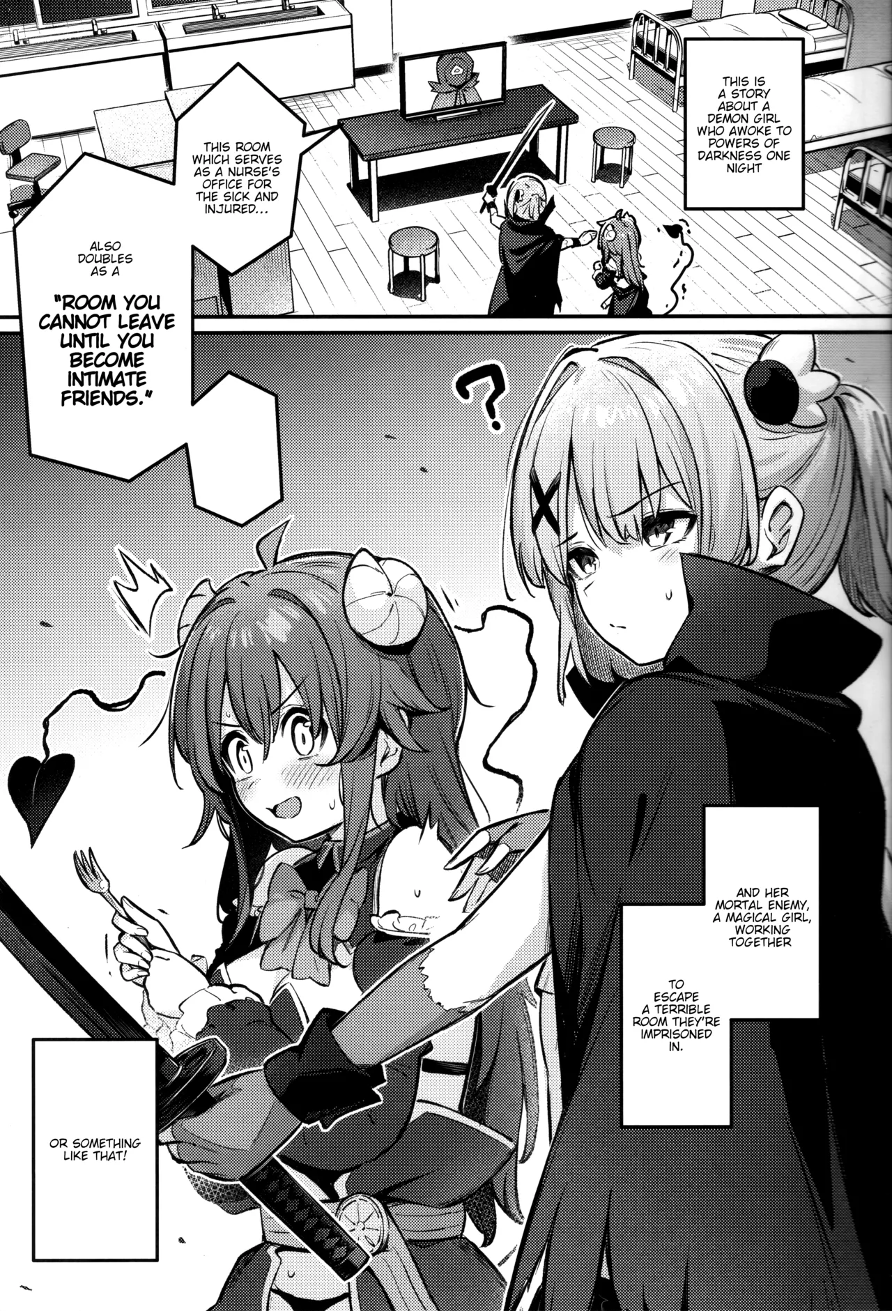 Mazoku wa Shukuteki to Nakayoshi Shinai to Derarenai Heya ni, Tojikomerarete Shimatta! page 4