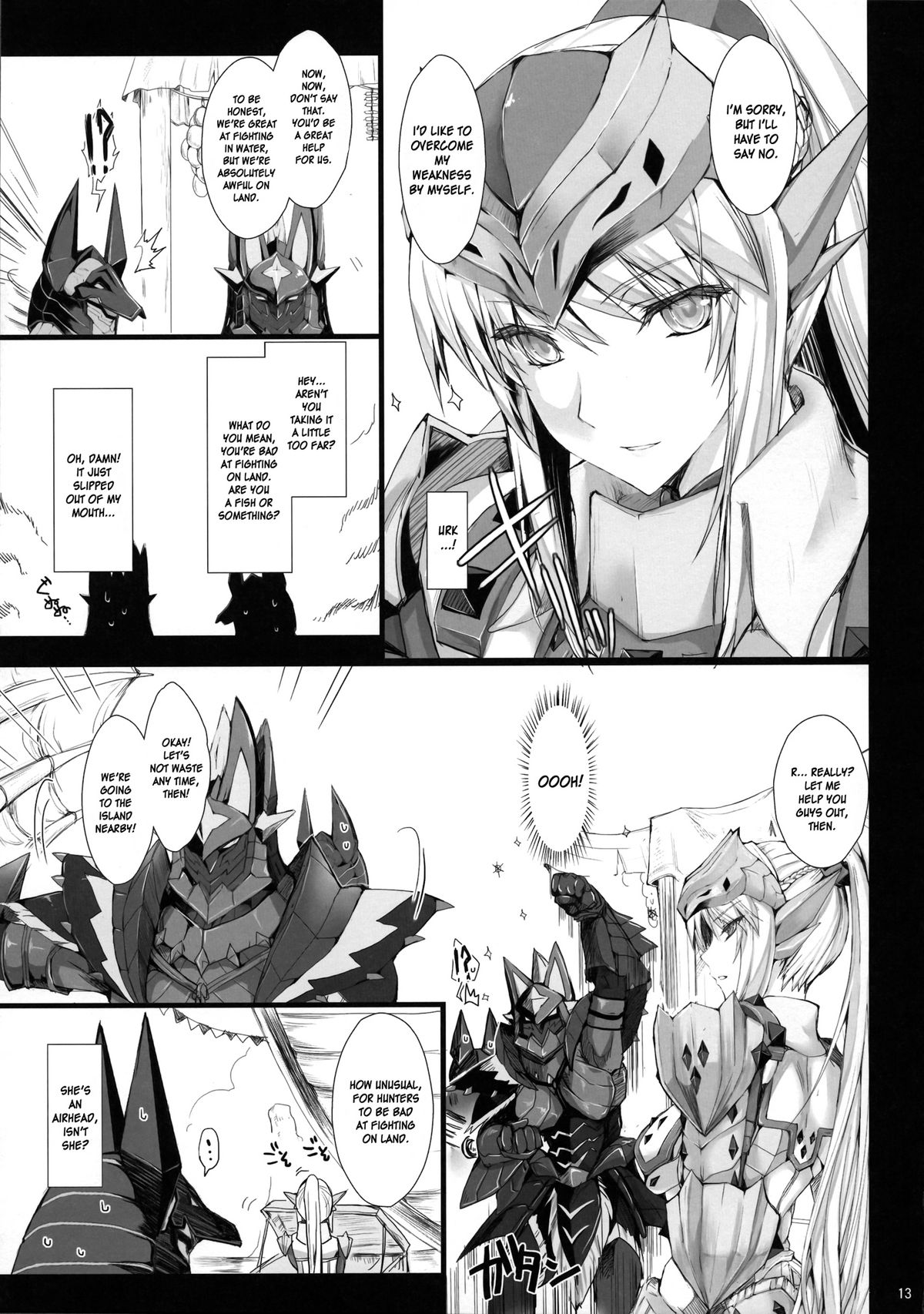 Monhan no Erohon 12 page 13