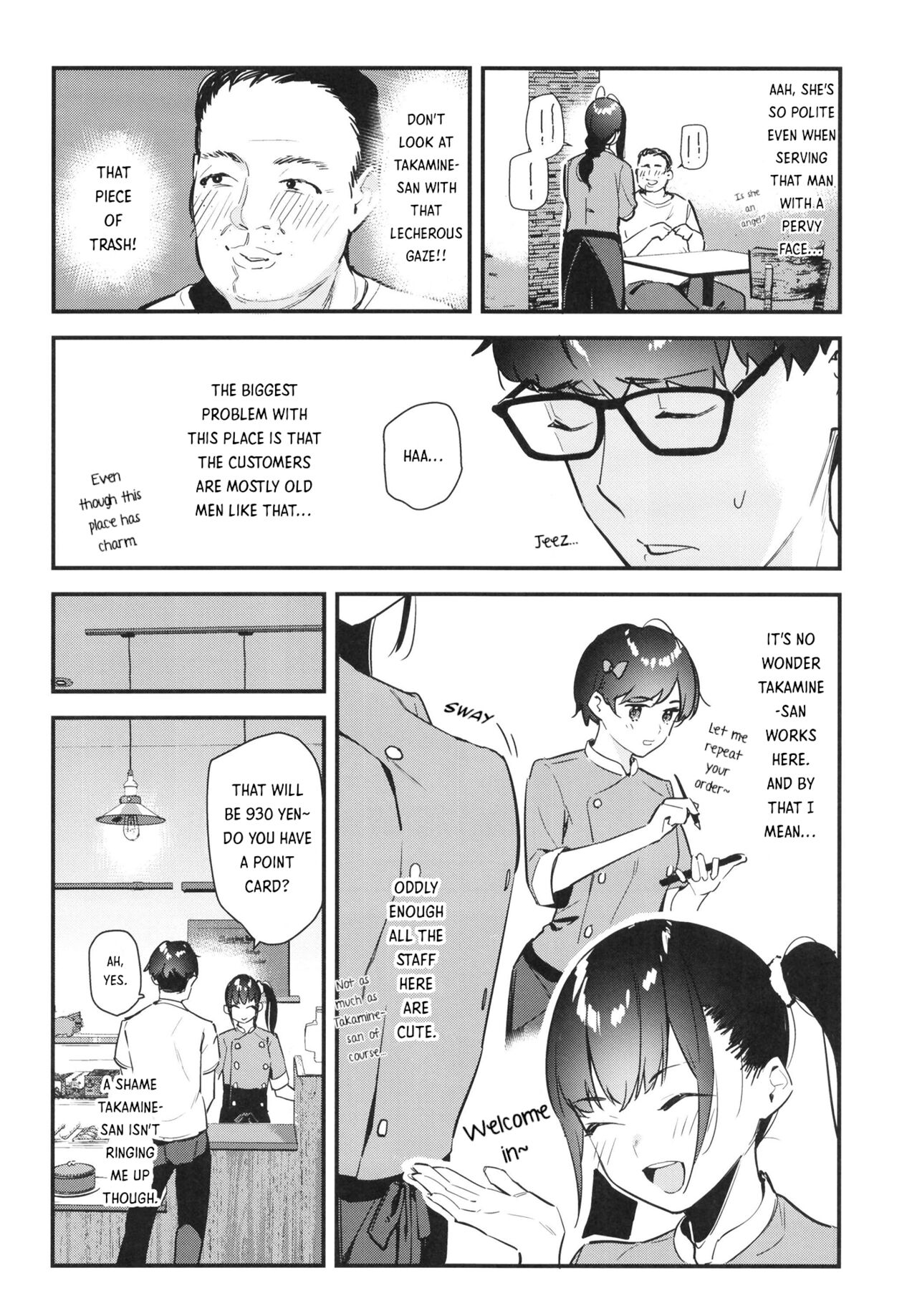 My favorite girl's part-time job offers "H services" to regular customers. page 8