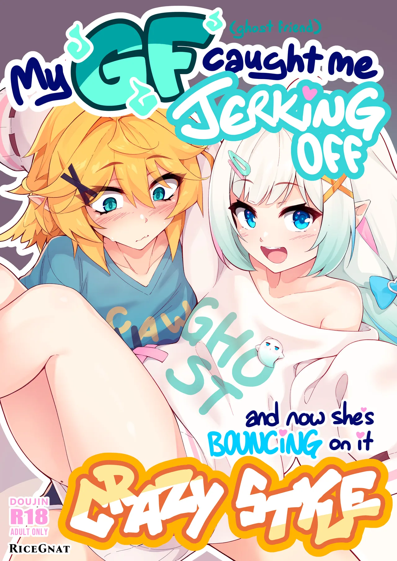 My GF (ghost friend) caught me jerking off and now she's bouncing on it CRAZY STYLE page 1