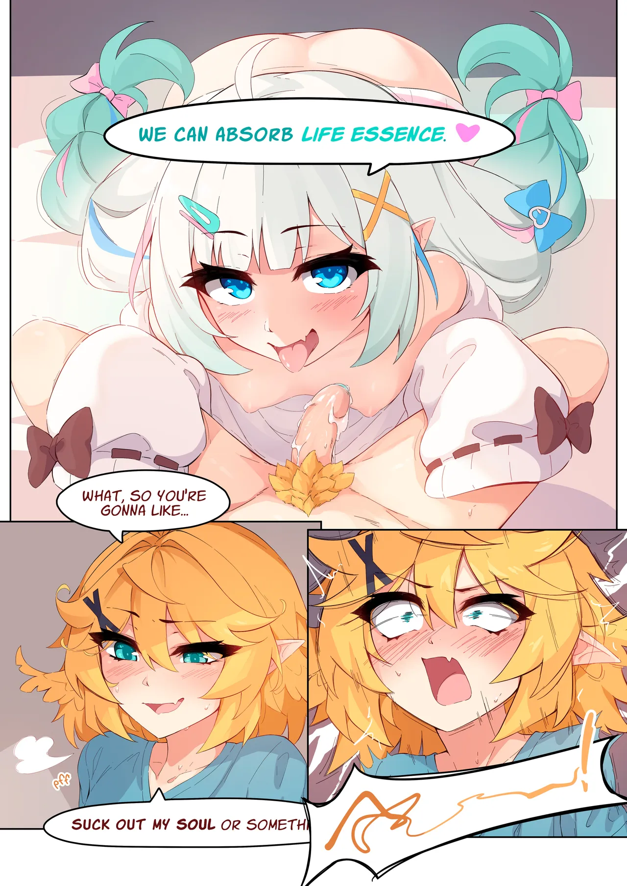 My GF (ghost friend) caught me jerking off and now she's bouncing on it CRAZY STYLE page 18