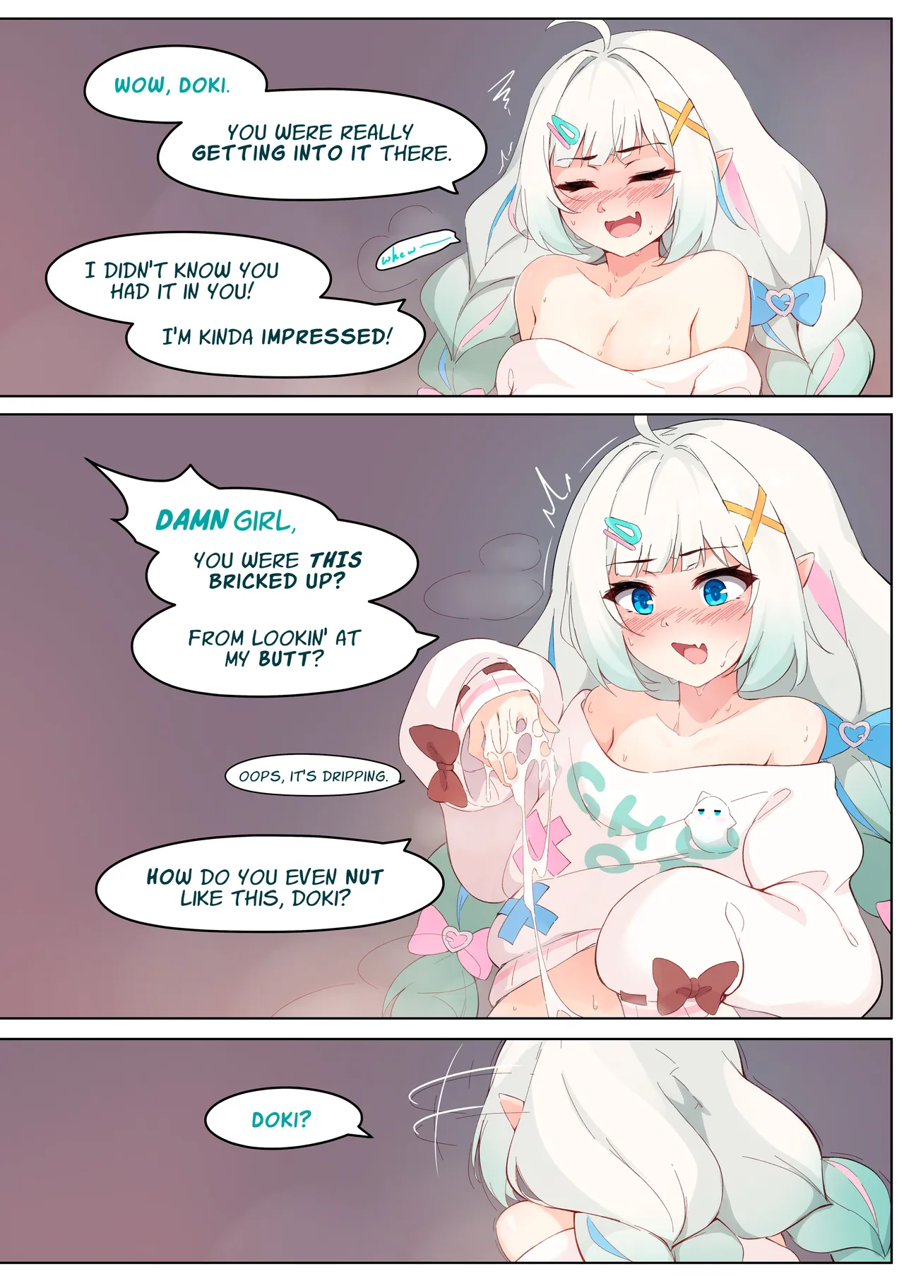 My GF (ghost friend) caught me jerking off and now she's bouncing on it CRAZY STYLE page 36