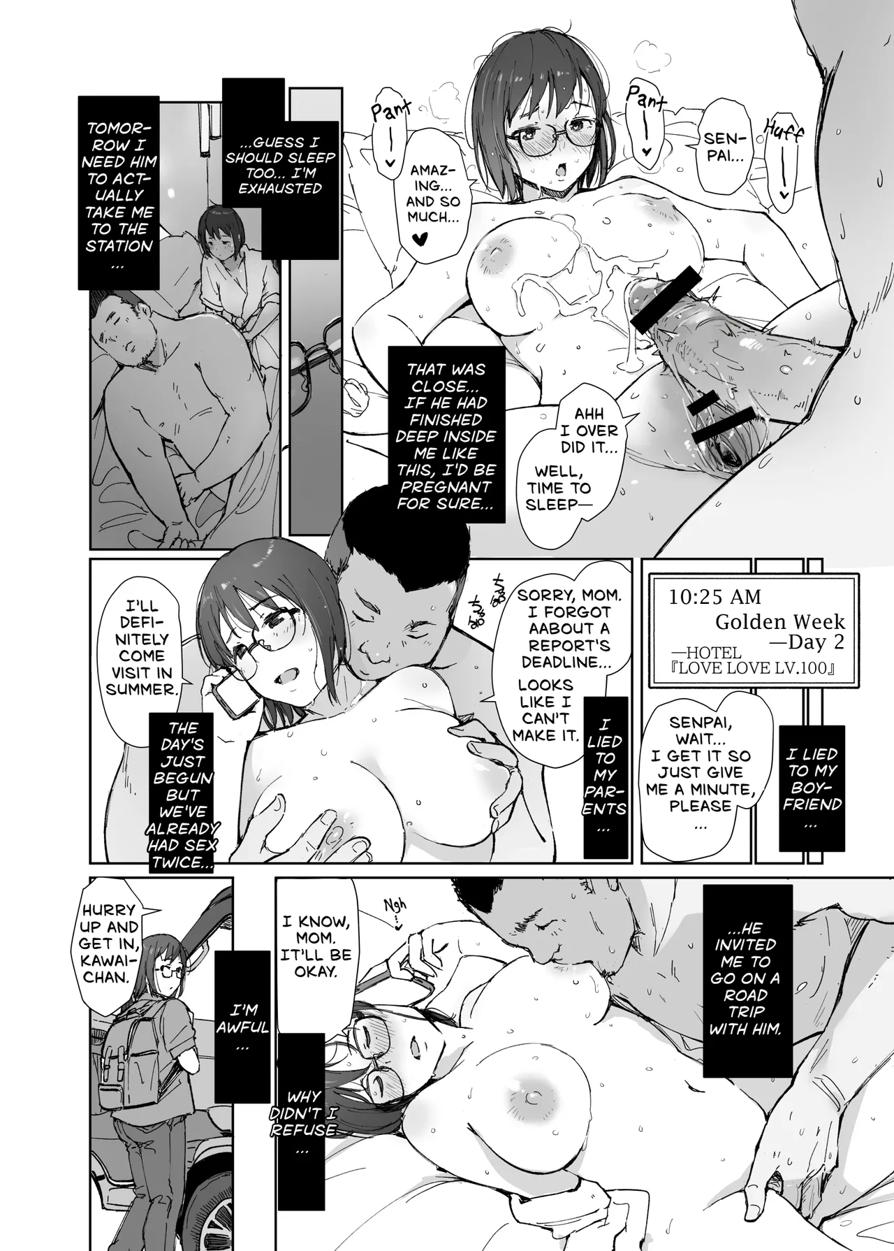 My Girlfriend's Rocky Ride in Senpai's Big Car page 45