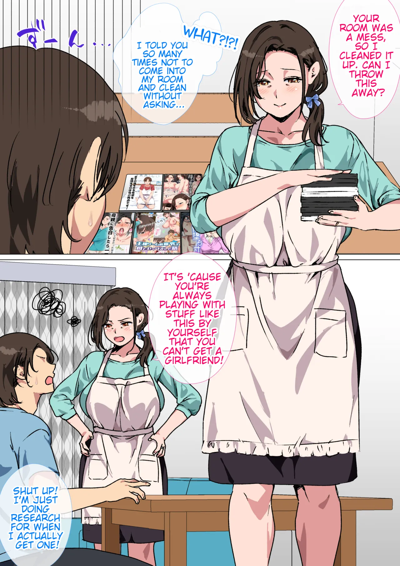 My mom started teasing me in a sexy way, so I couldn't help but fight back. page 2