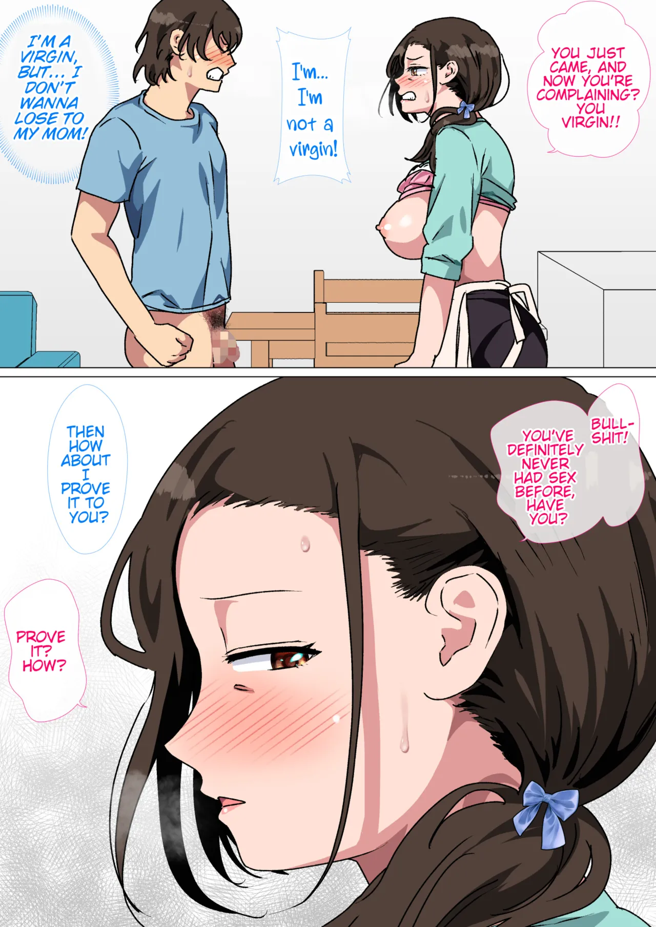 My mom started teasing me in a sexy way, so I couldn't help but fight back. page 30