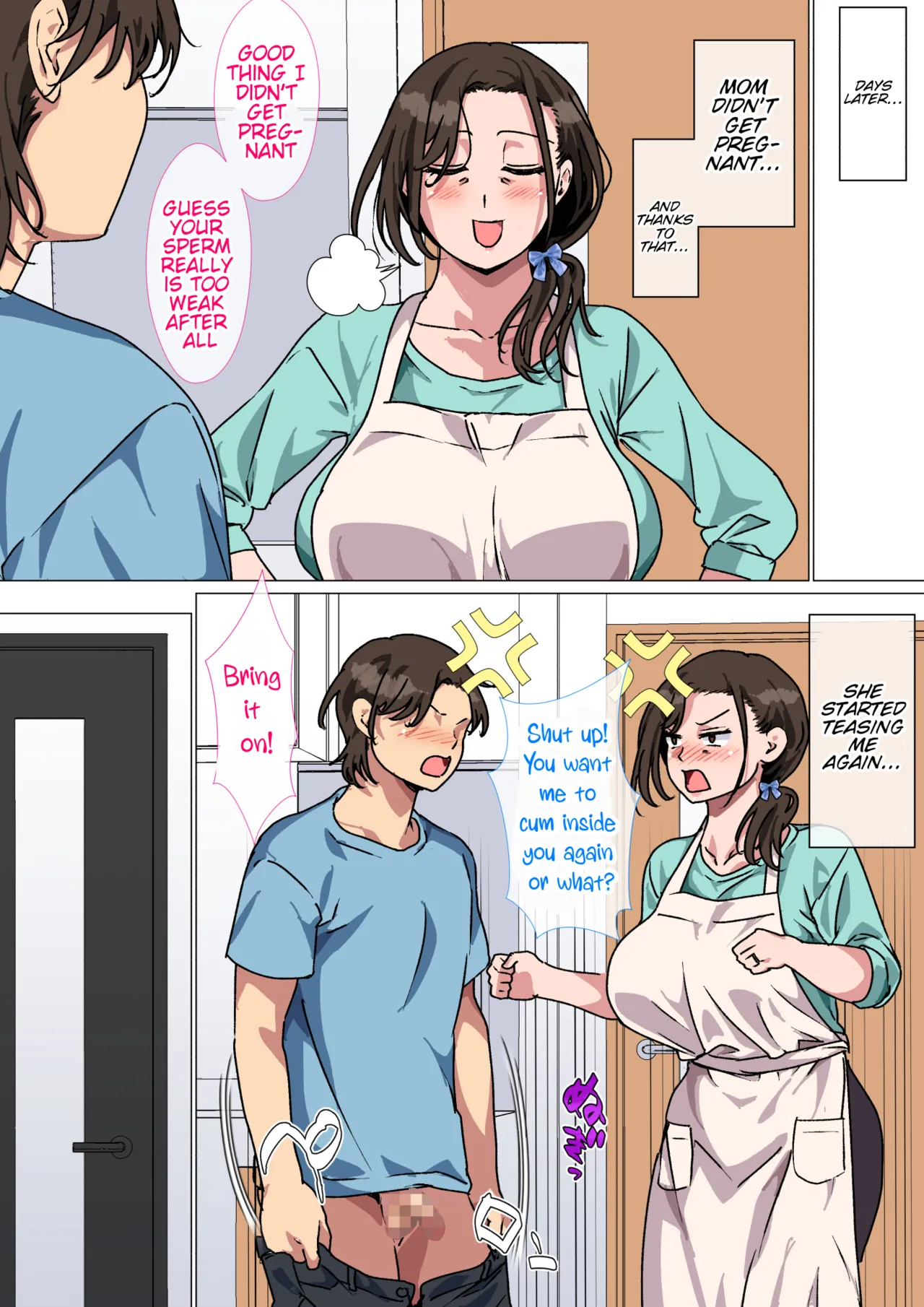 My mom started teasing me in a sexy way, so I couldn't help but fight back. page 57