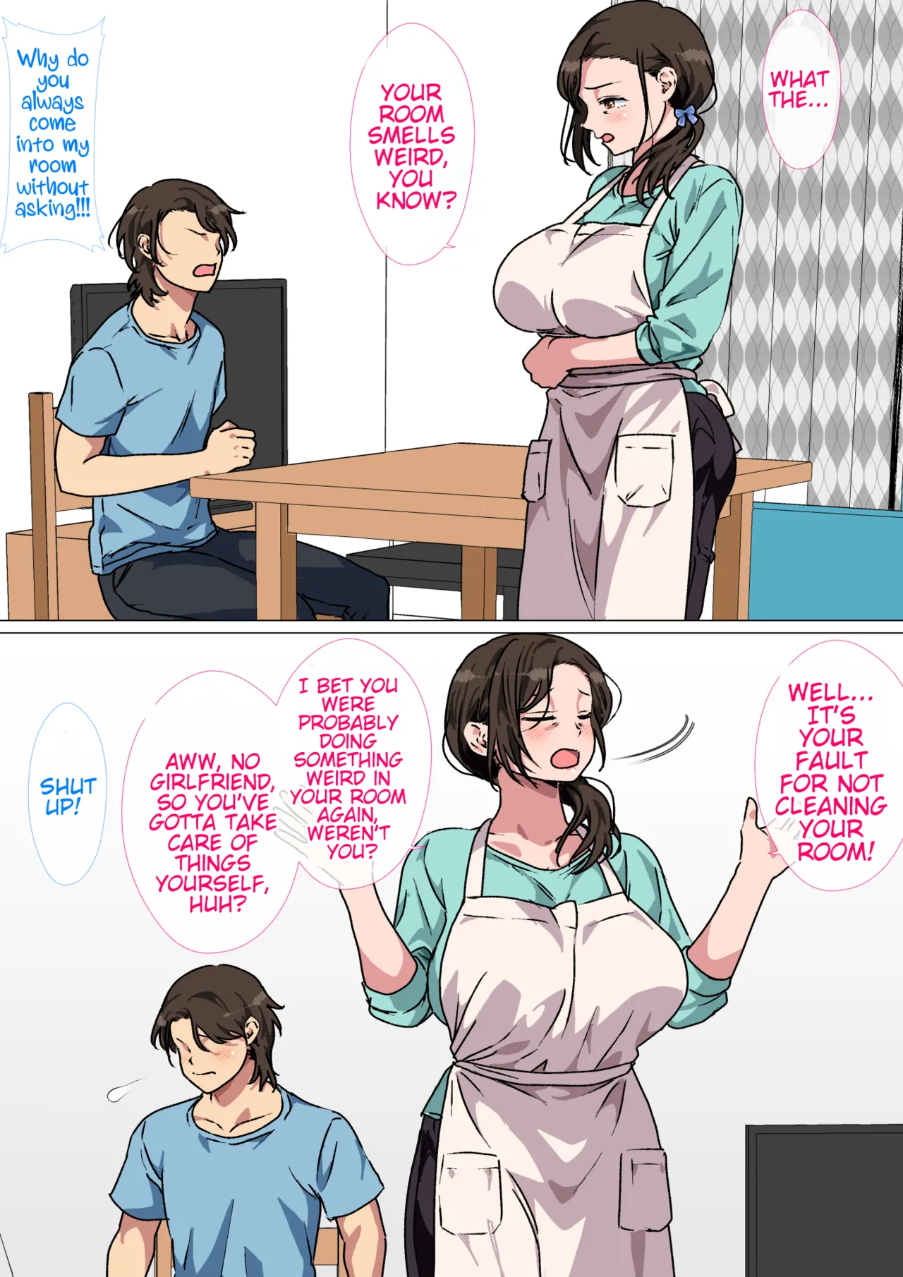 My mom started teasing me in a sexy way, so I couldn't help but fight back. page 8