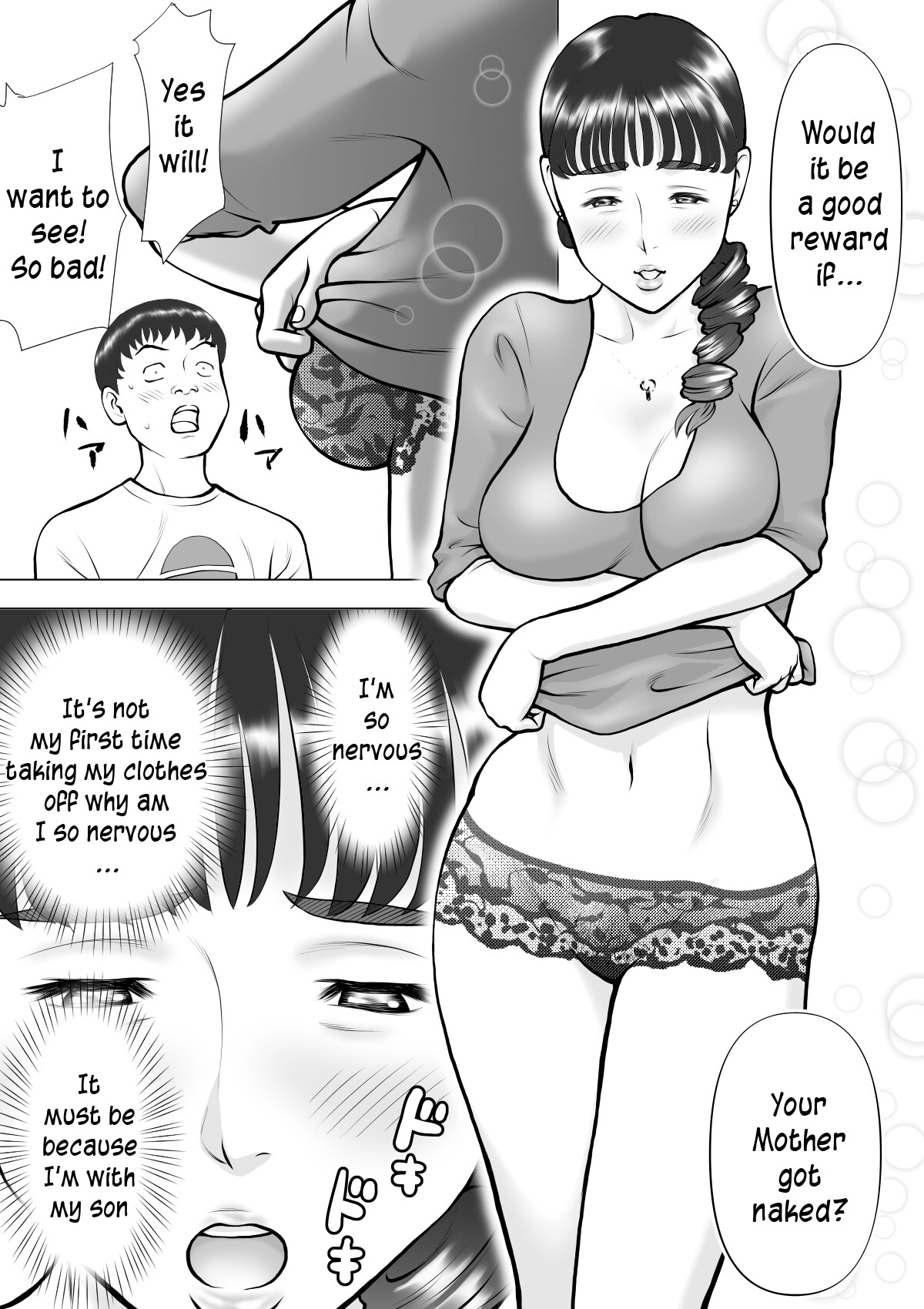 My semen spilling from my Mother's lips page 18