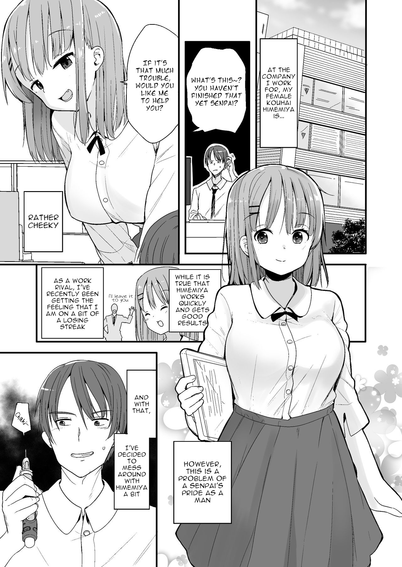 Namaiki na Kouhai ni Chiisaku Natte Itazura wo｜Turning Small to Tease my Cheeky Kouhai page 1