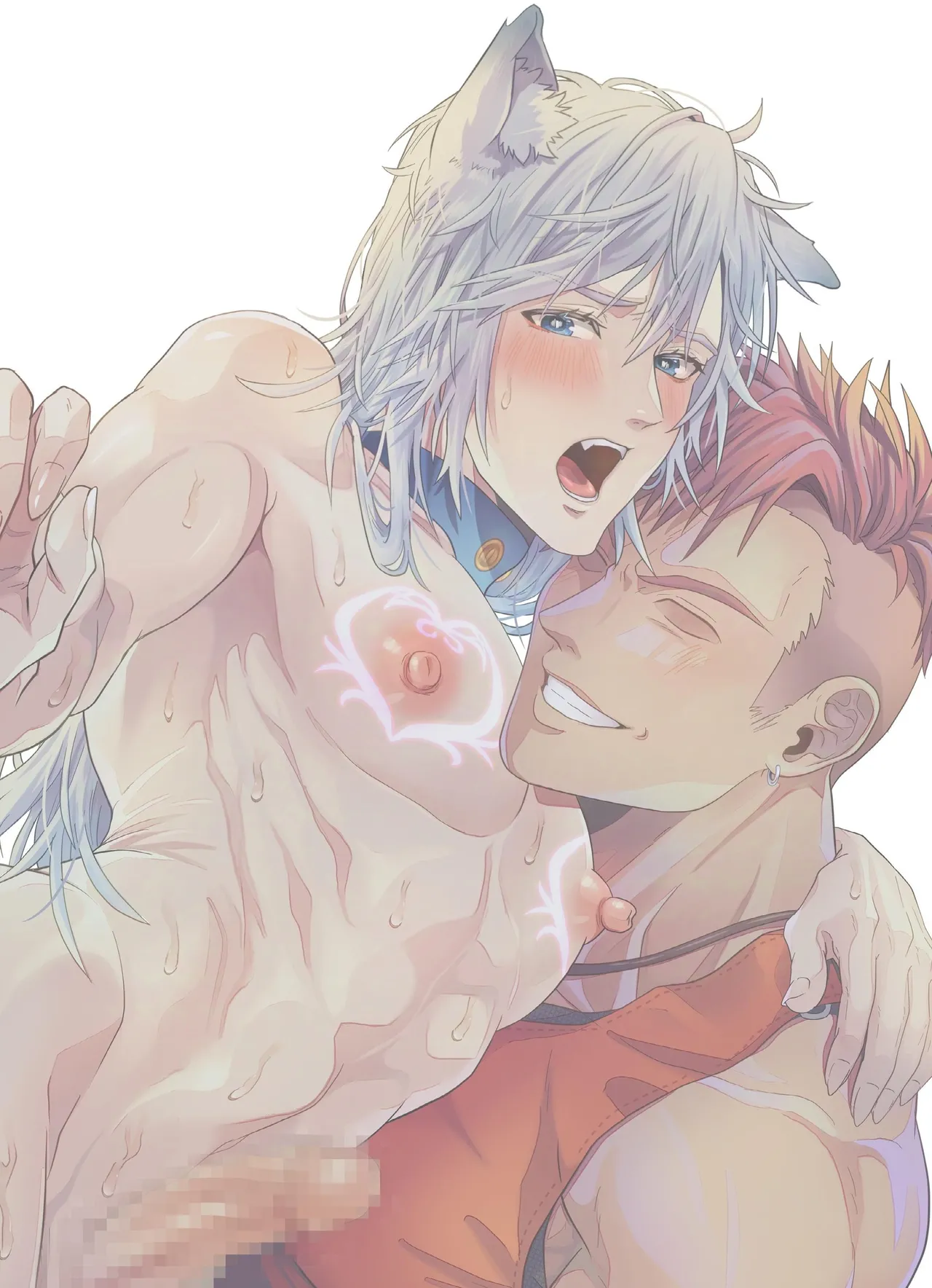 Namaiki Ookami wa Chikubi Inmon o Fuyo sarete shimatta! - The cheeky wolf has been given a nipple lewd print page 45