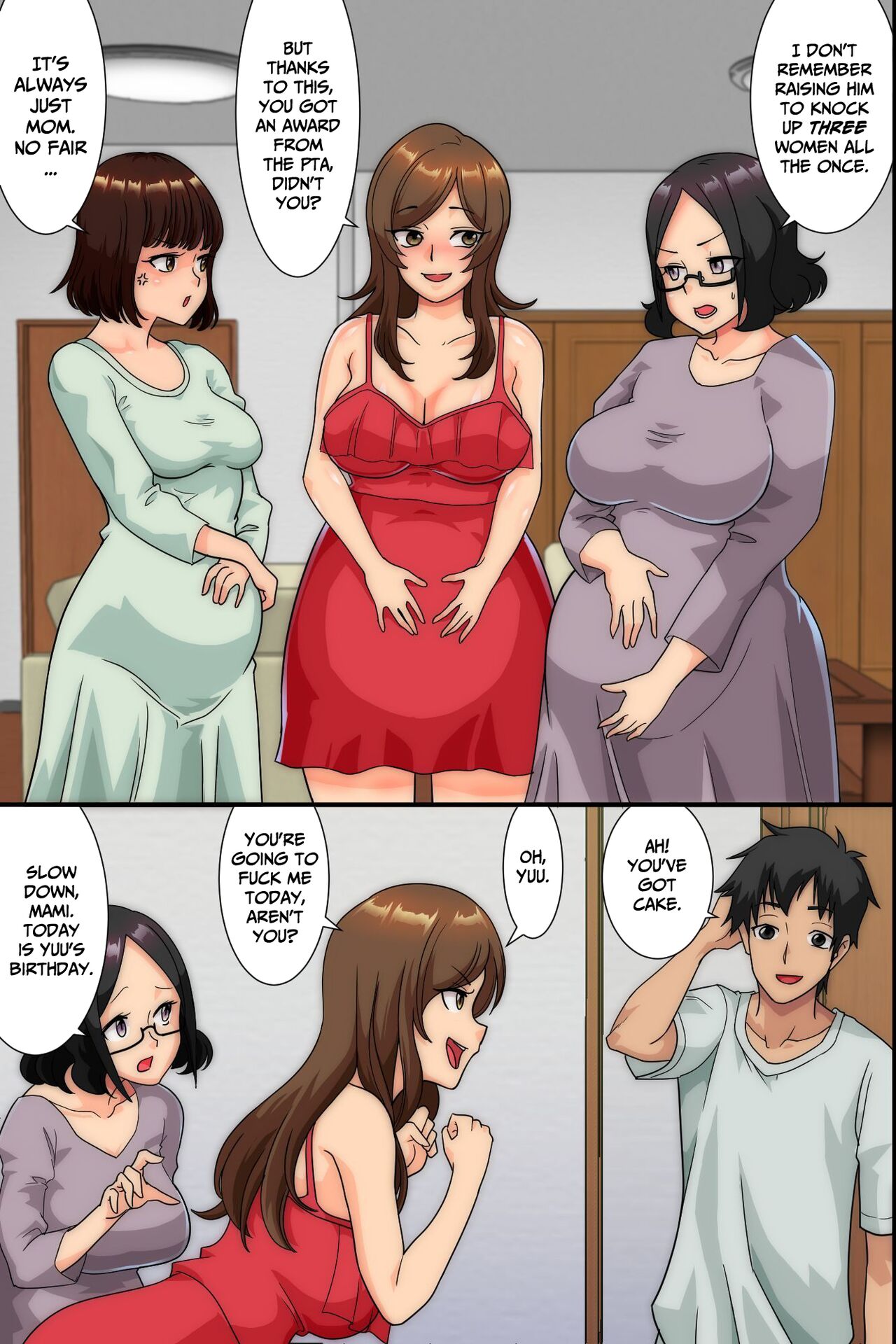 Ninshin wa Kinshin de to iu Hou ga Dekita node, Haha to Imouto to Oba ga Mainichi Ore no Chinpo o Neratte Kuru page 46